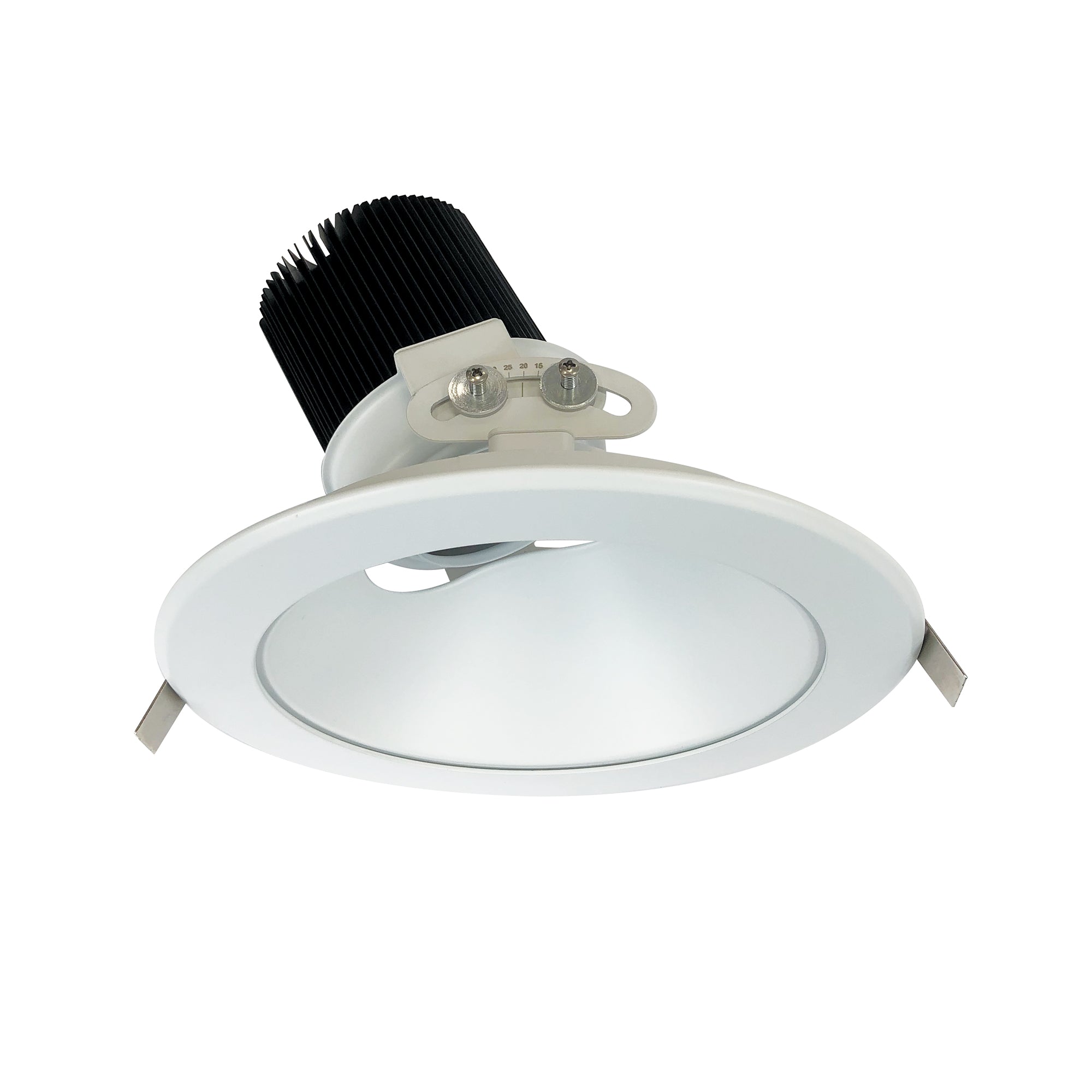 Nora Lighting NC2-839L1530MWSF - Recessed - 8 Inch Sapphire II High Lumen Adjustable Downlight, Round 50-Degree Medium Reflector, 1500lm, 3000K, White Self-Flanged