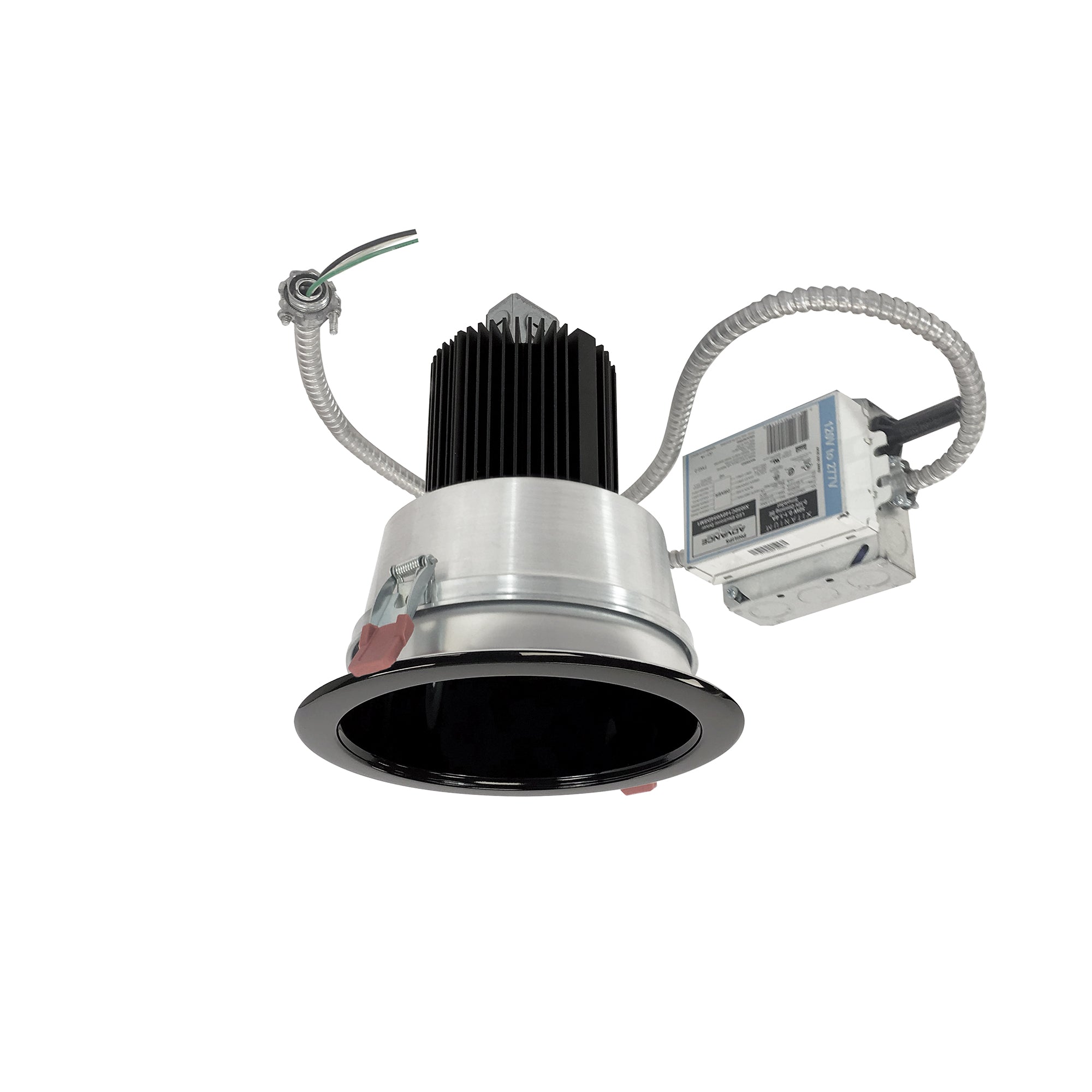 Nora Lighting NCR2-612530SE3BSF - Recessed - 6 Inch Sapphire II Retrofit Open Reflector, 2500lm, 30W, 3000K, 20-Degrees Spot, 120V Triac Dimming, Black Self Flanged