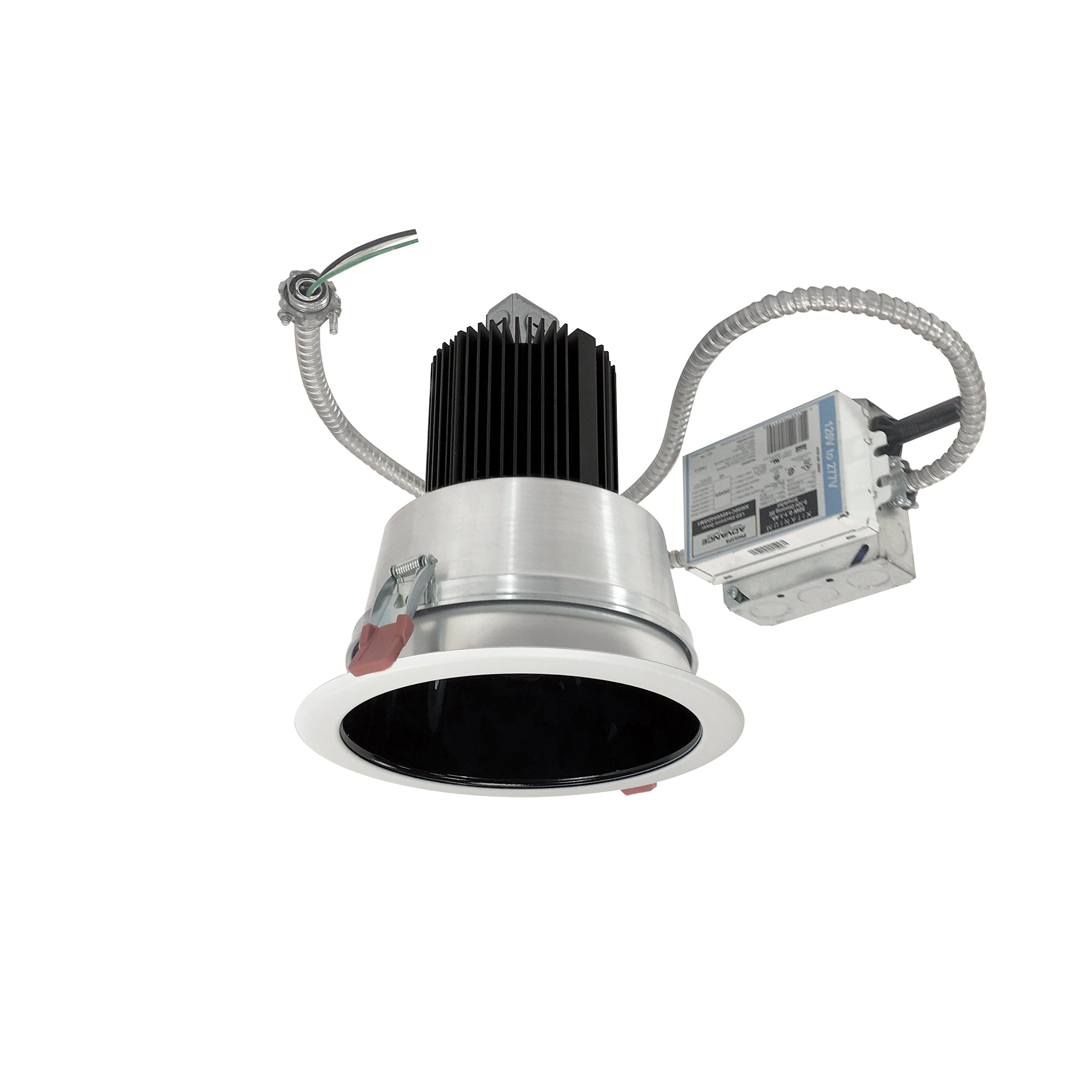 Nora Lighting NCR2-610935FE3BWSF - Recessed - 6 Inch Sapphire II Retrofit Open Reflector, 900lm, 16W, 3500K, 60-Degrees Flood, 120V Triac Dimming, Black/White