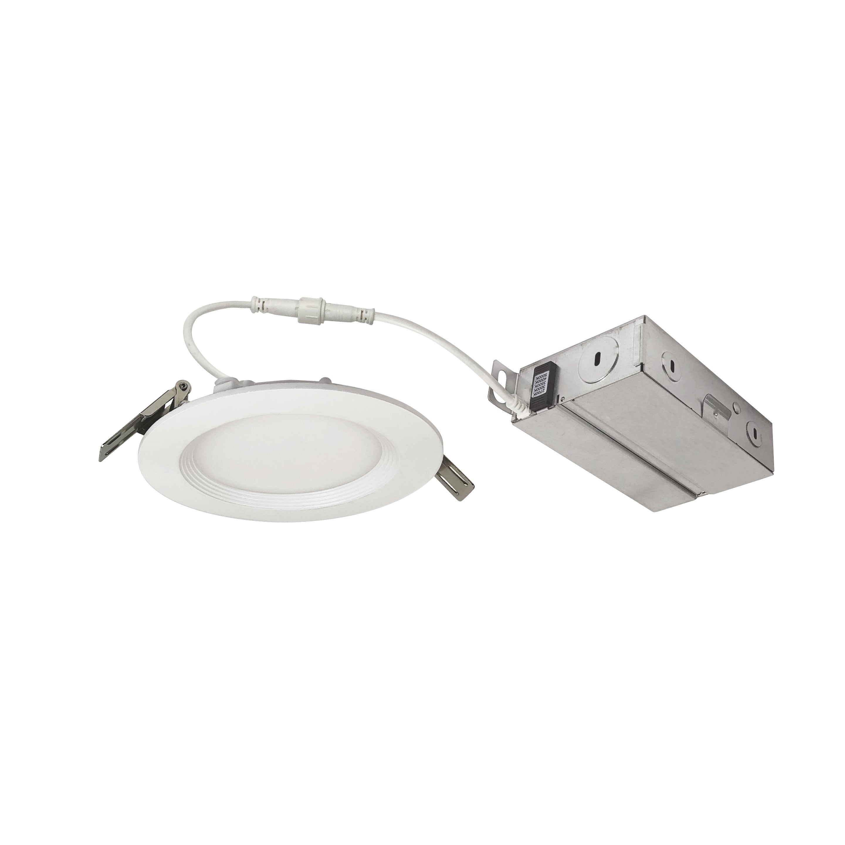 Nora Lighting NEFLINTW-R4MPWLE4 - Recessed - 4 Inch E-Series FLIN Round LED Downlight Selectable 5CCT, Matte Powder White Finish, 120-277V