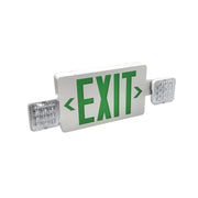 Nora Lighting NEX-712-LED/G - Exit / Emergency - LED Exit and Emergency Combination with Adjustable Heads, Battery Backup, Green Letters / White Housing