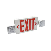 Nora Lighting NEX-712-LED/R - Exit / Emergency - LED Exit and Emergency Combination with Adjustable Heads, Battery Backup, Red Letters / White Housing