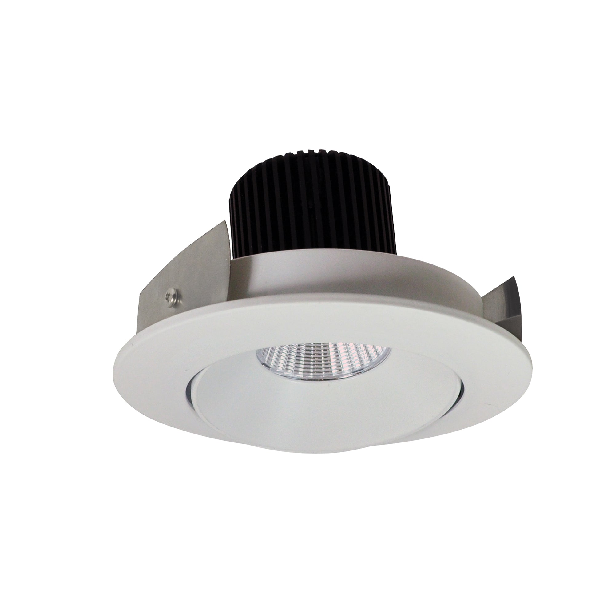 Nora Lighting NIO-4RCCDXWW - Recessed - 4 Inch Iolite LED Round Adjustable Cone Reflector, 800lm / 14W, Comfort Dim, White Reflector / White Flange