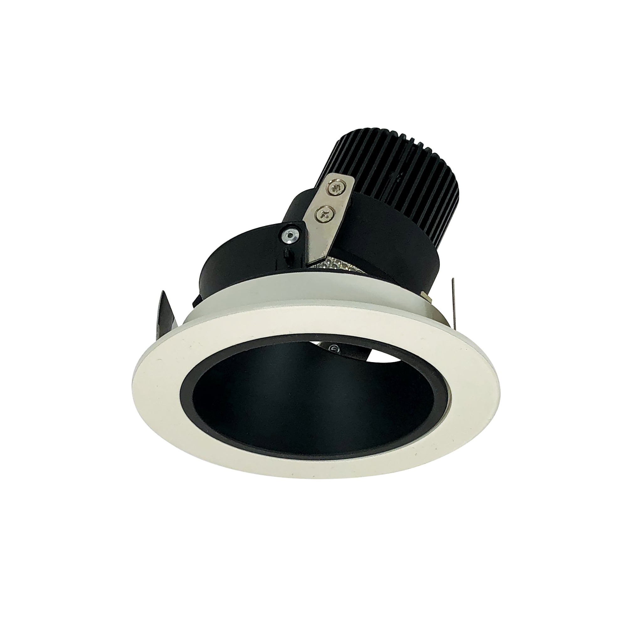 Nora Lighting NIO-4RD27XBW/10 - Recessed - 4 Inch Iolite LED Round Adjustable Deep Reflector, 1000lm / 14W, 2700K, Black Reflector / White Flange