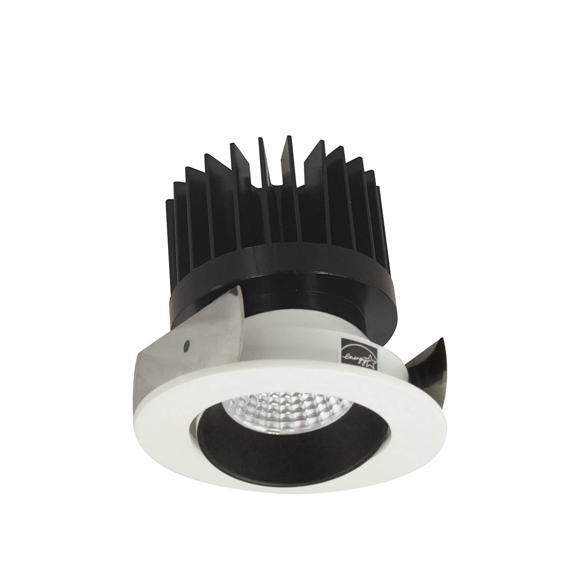 Nora Lighting NIOB-2RC50XBW/HL - Recessed - 2 Inch Iolite LED Round Adjustable Cone Reflector, 1500lm/2000lm/2500lm (varies by housing), 5000K, Black Reflector / White Flange