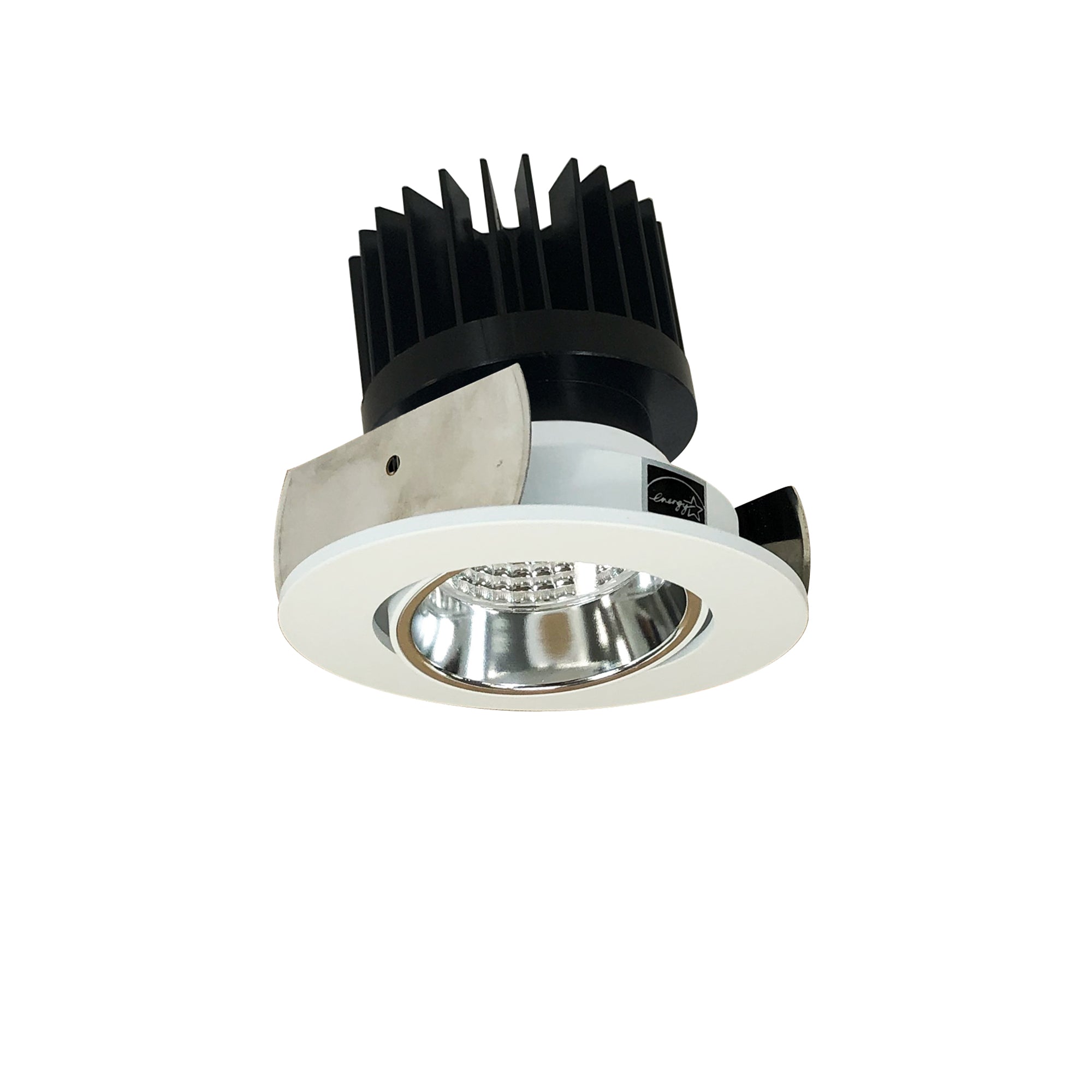 Nora Lighting NIOB-2RC40XCMPW/HL - Recessed - 2 Inch Iolite LED Round Adjustable Cone Reflector, 1500lm/2000lm/2500lm (varies by housing), 4000K, Specular Clear Reflector / Matte Powder White Flange