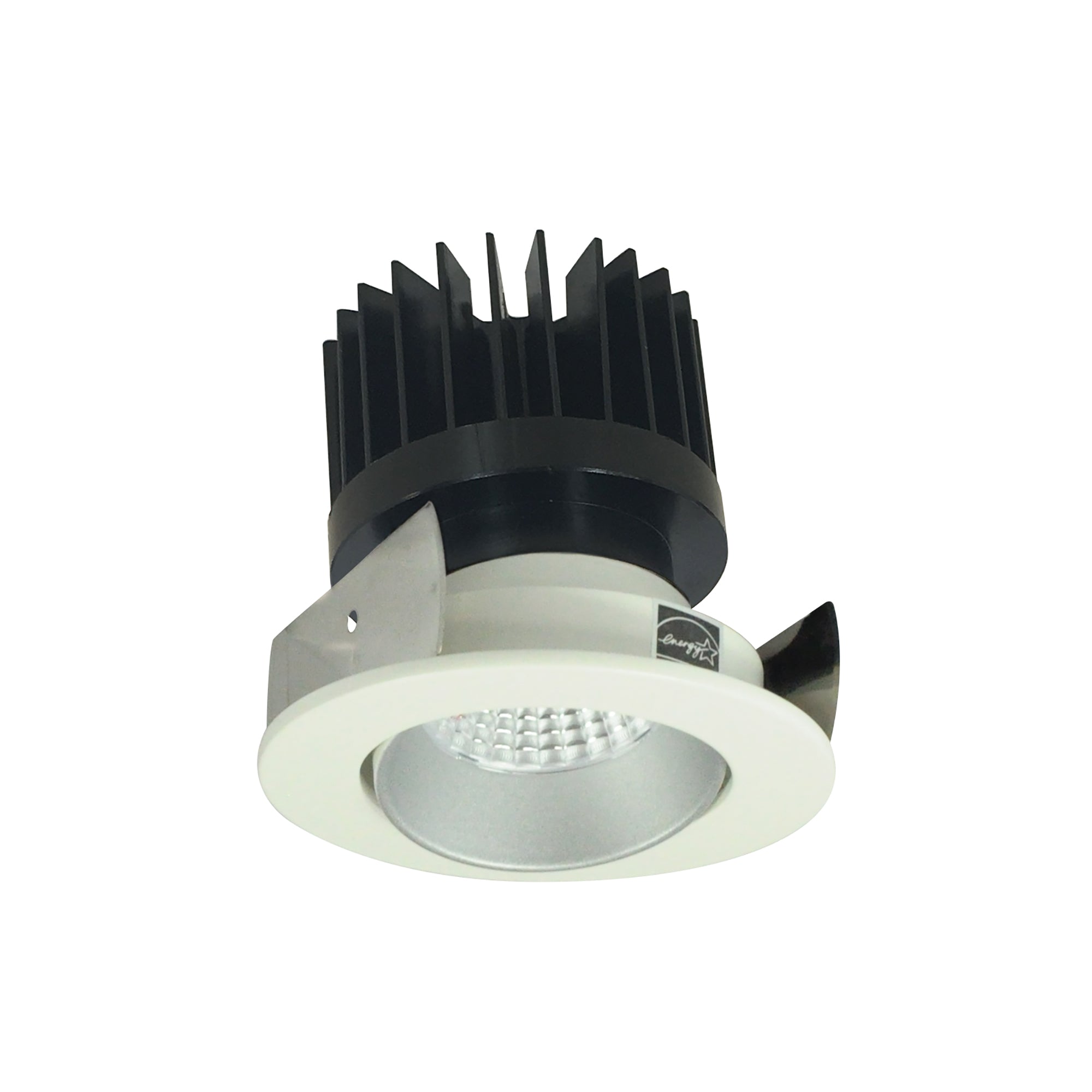 Nora Lighting NIOB-2RC50XHW/HL - Recessed - 2 Inch Iolite LED Round Adjustable Cone Reflector, 1500lm/2000lm/2500lm (varies by housing), 5000K, Haze Reflector / White Flange