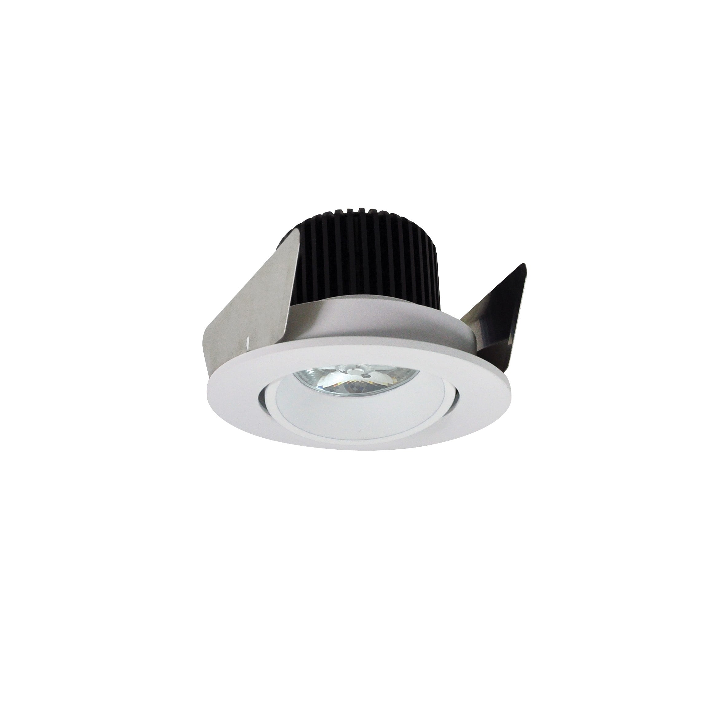 Nora Lighting NIOB-2RC35QMPW - Recessed - 2 Inch Iolite LED Round Adjustable Cone Reflector, 10-Degree Optic, 800lm / 12W, 3500K, Matte Powder White Reflector / Matte Powder White Flange