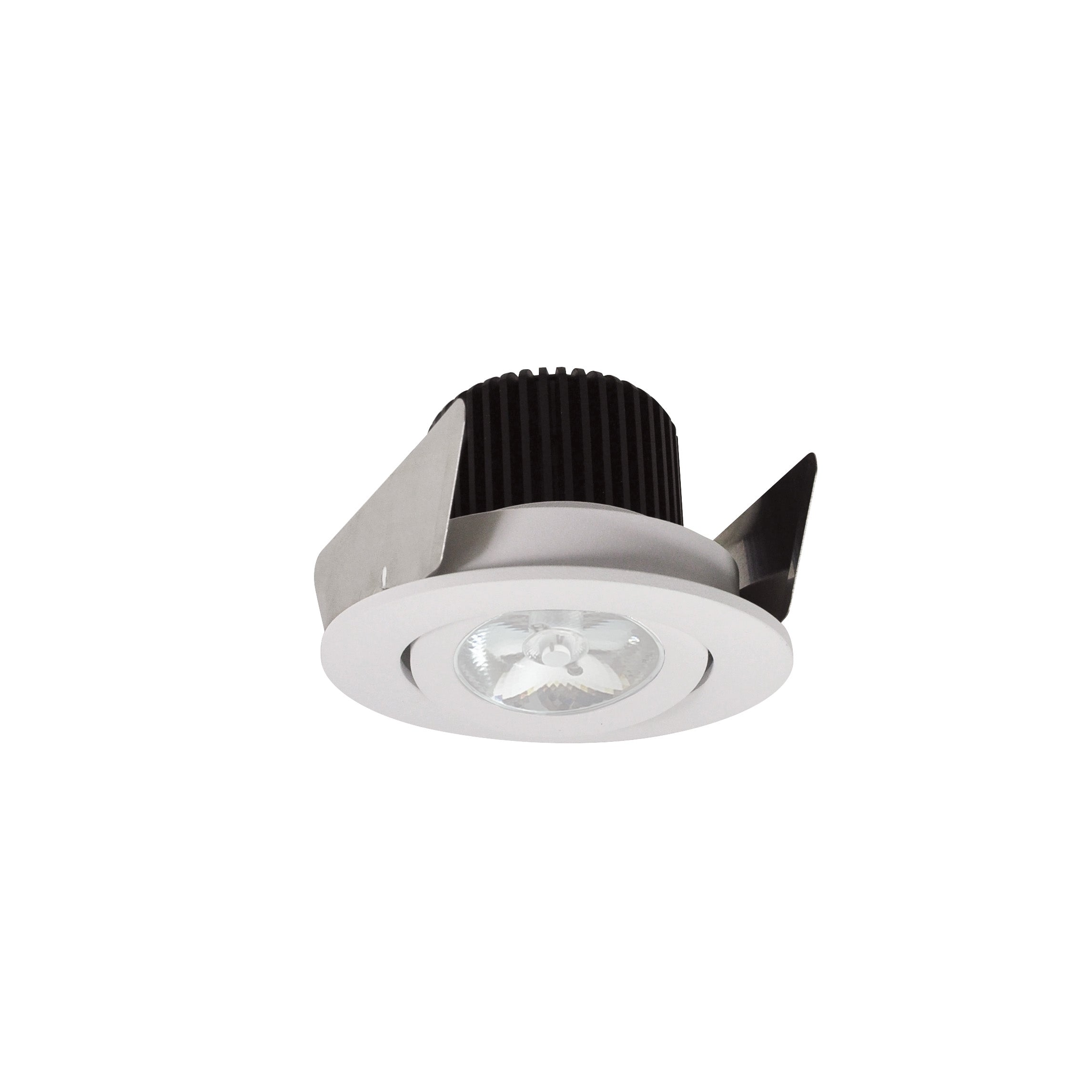Nora Lighting NIOB-2RG30QWW - Recessed - 2 Inch Iolite LED Round Adjustable Gimbal, 10-Degree Optic, 800lm / 12W, 3000K, White Finish
