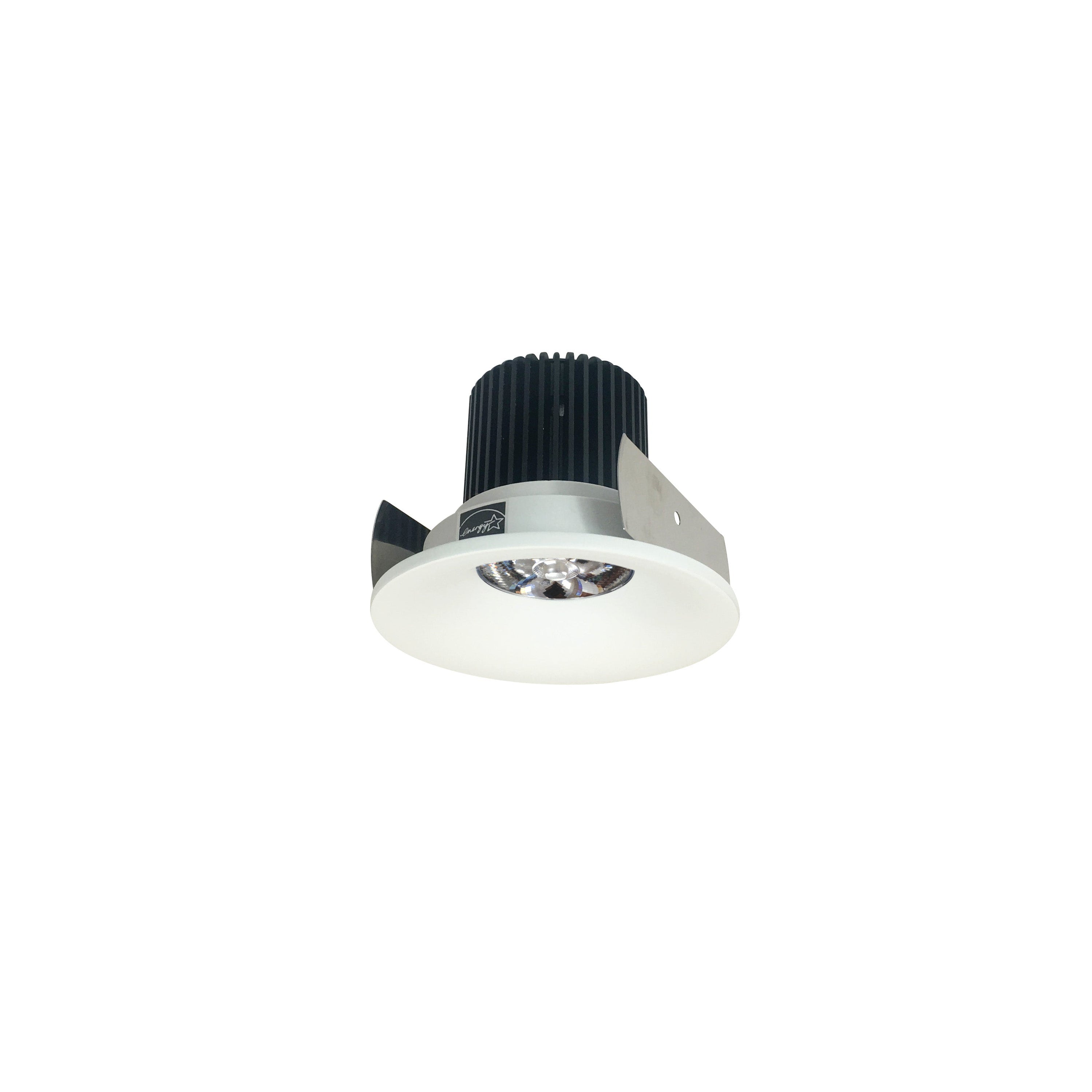 Nora Lighting NIOB-2RNB30QMPW - Recessed - 2 Inch Iolite LED Round Bullnose, 10-Degree Optic, 800lm / 12W, 3000K, Matte Powder White Finish