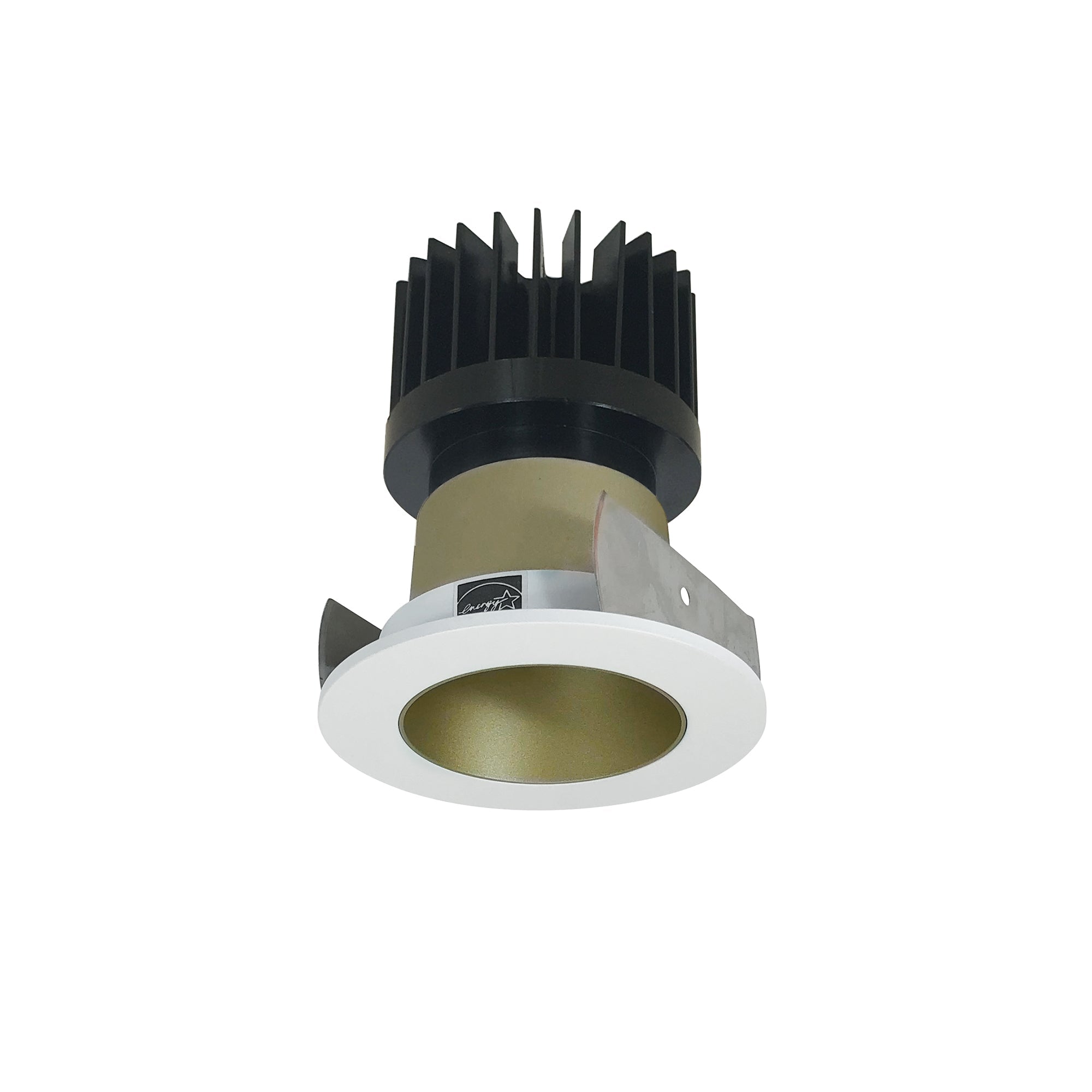 Nora Lighting NIOB-2RNDC50XCHMPW/HL - Recessed - 2 Inch Iolite LED Round Reflector, 1500lm/2000lm/2500lm (varies by housing), 5000K, Champagne Haze Reflector / Matte Powder White Flange
