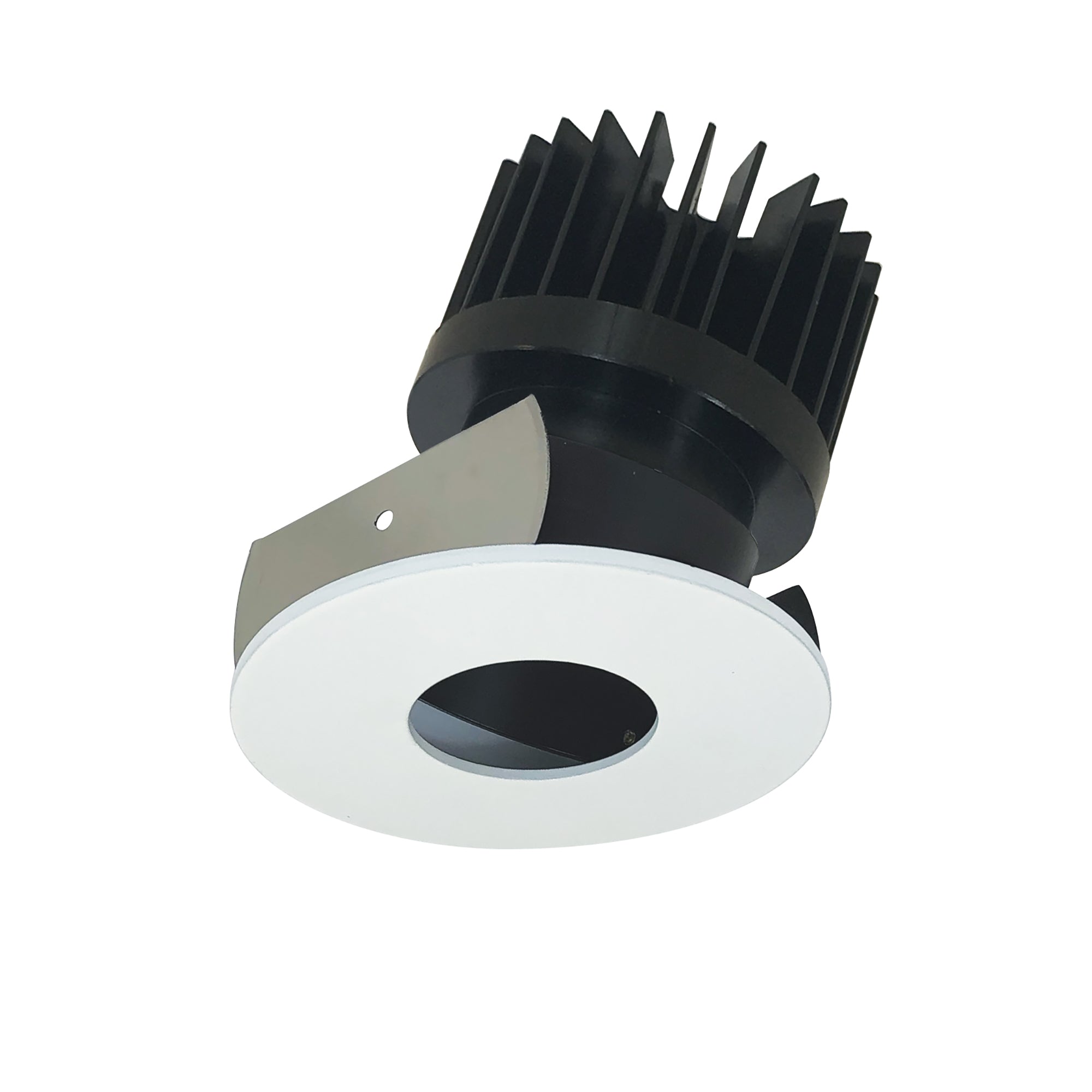 Nora Lighting NIOB-2RPHA50XBMPW/HL - Recessed - 2 Inch Iolite LED Round Adjustable Pinhole, 1500lm/2000lm/2500lm (varies by housing), 5000K, Black Pinhole / Matte Powder White Flange