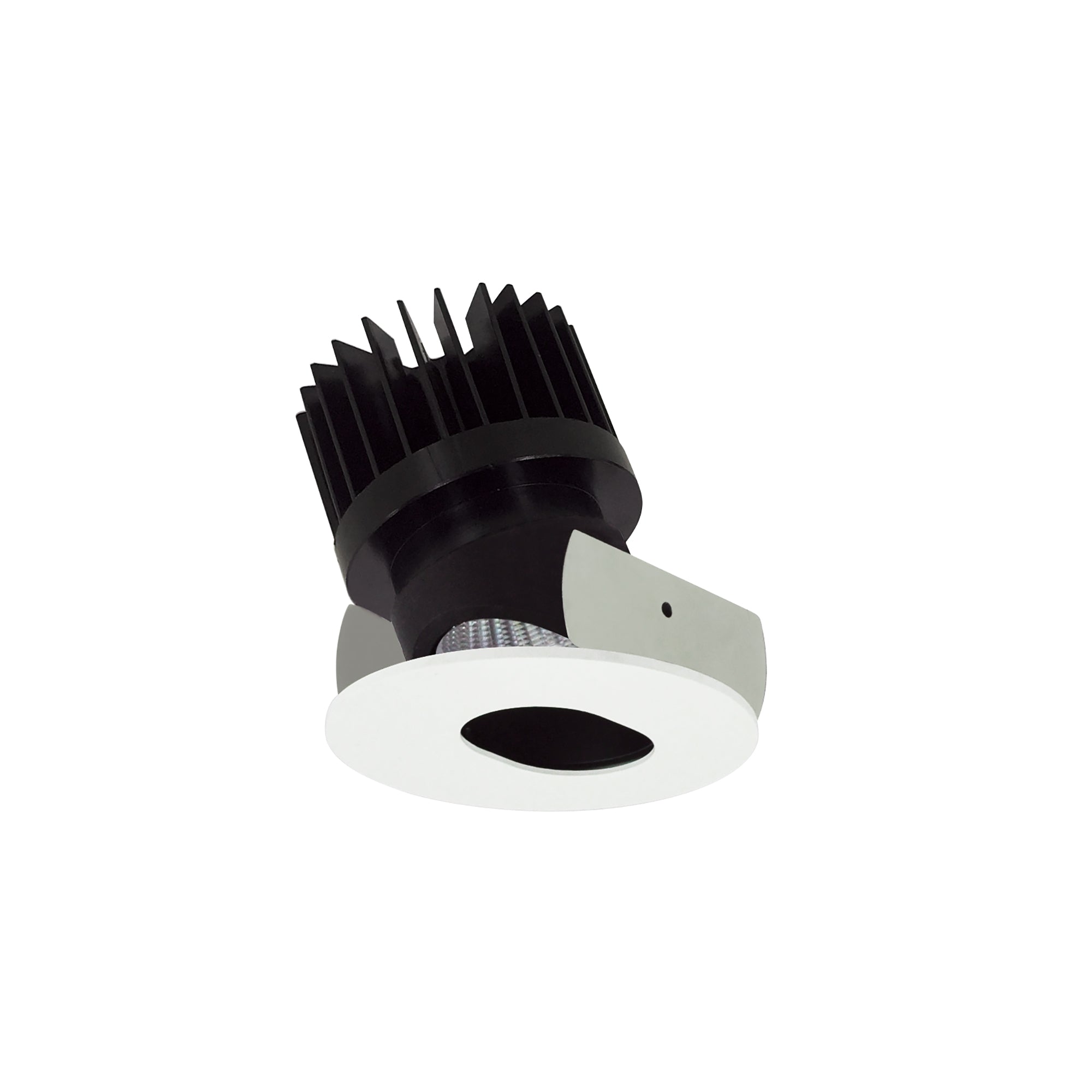 Nora Lighting NIOB-2RSL50XBMPW/HL - Recessed - 2 Inch Iolite LED Round Adjustable Slot Aperture, 1500lm/2000lm/2500lm (varies by housing), 5000K, Black Slot Aperture / Matte Powder White Flange