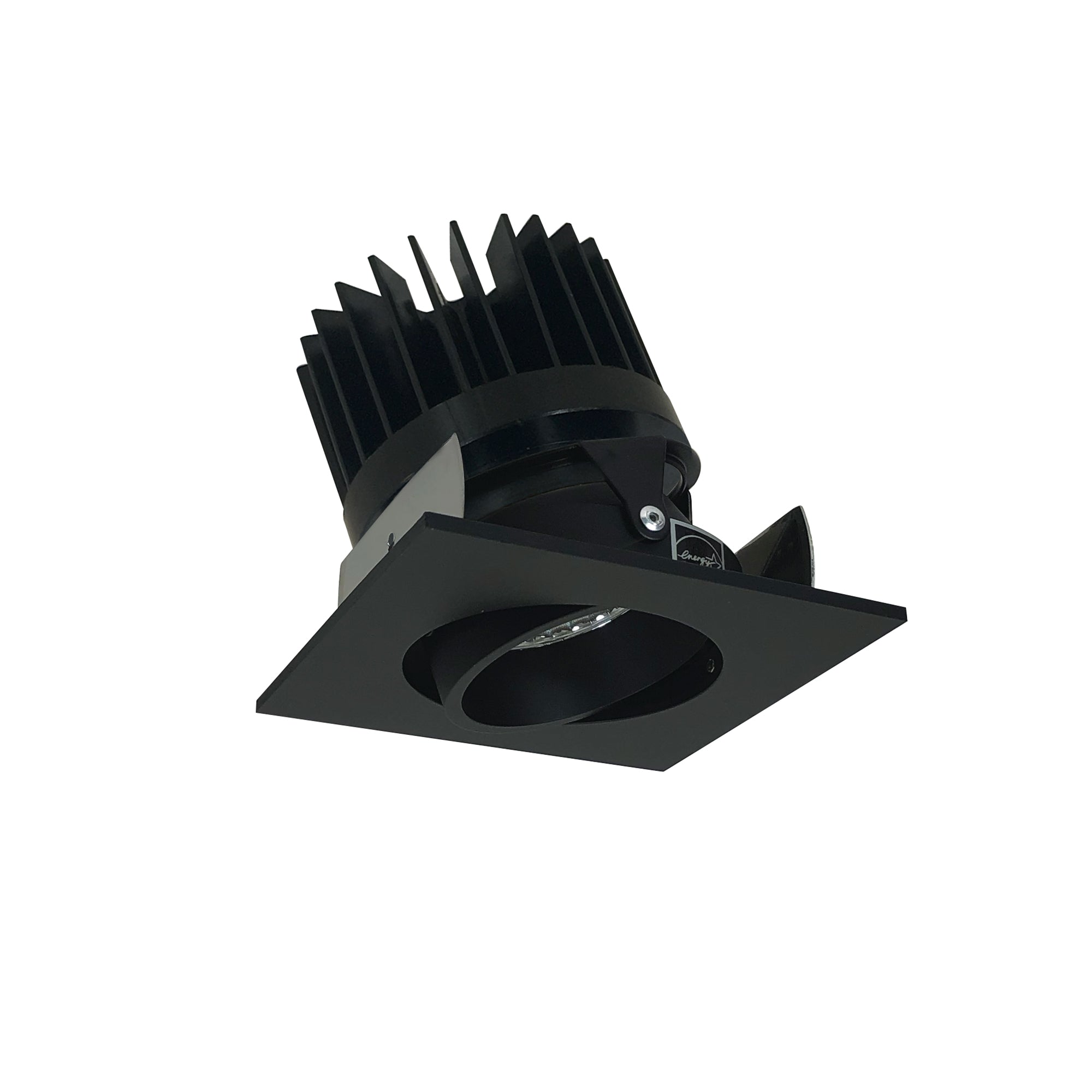 Nora Lighting NIOB-2SC50XBB/HL - Recessed - 2 Inch Iolite LED Square Adjustable Cone Reflector, 1500lm/2000lm/2500lm (varies by housing), 5000K, Black Reflector / Black Flange