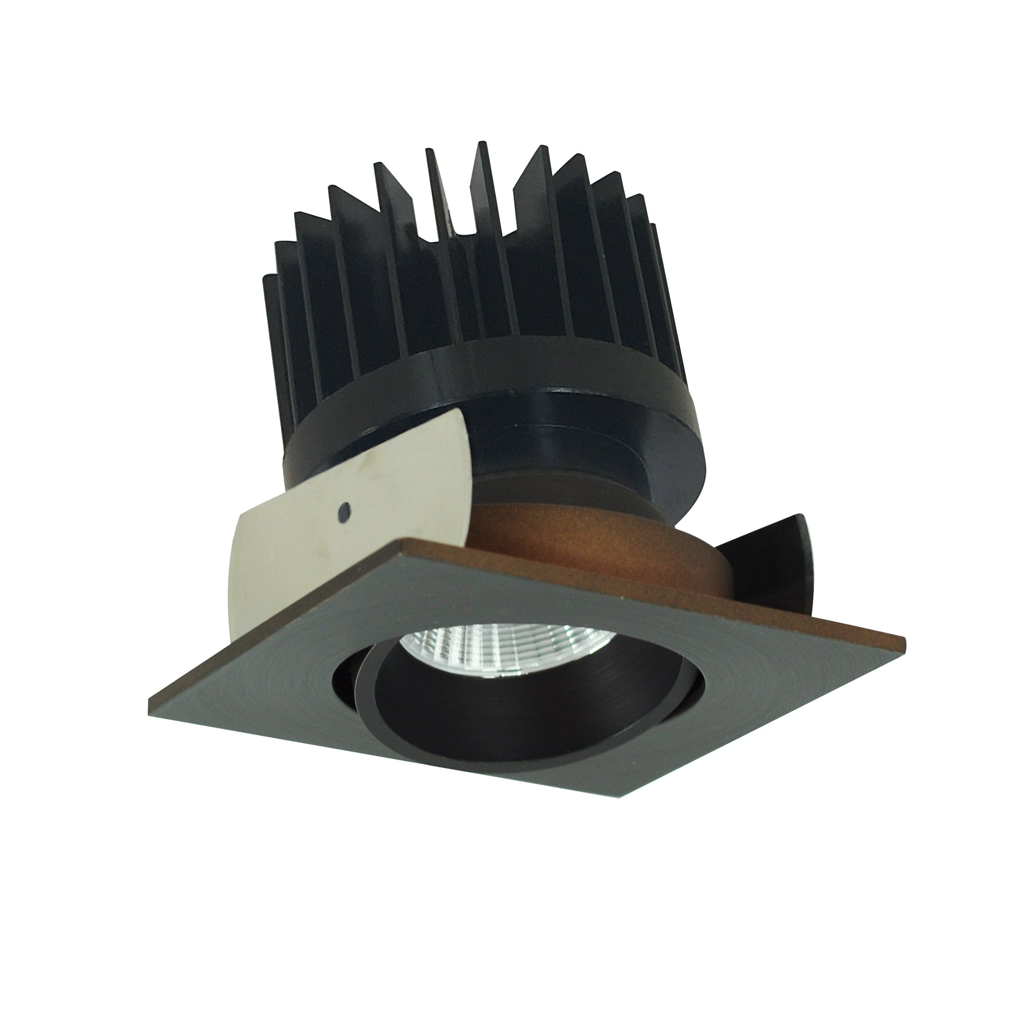 Nora Lighting NIOB-2SC35XBZ/HL - Recessed - 2 Inch Iolite LED Square Adjustable Cone Reflector, 1500lm/2000lm/2500lm (varies by housing), 3500K, Bronze Reflector / Bronze Flange