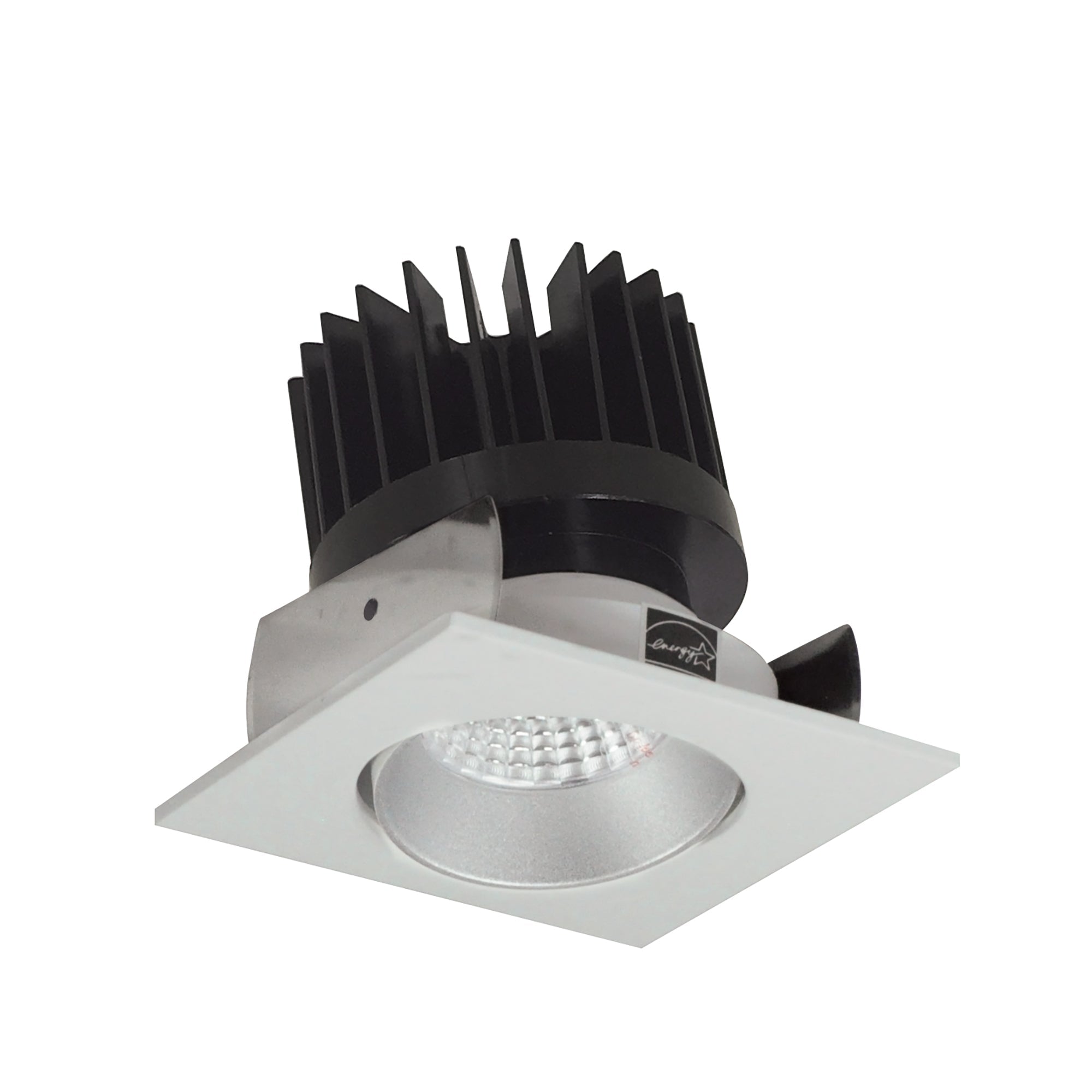 Nora Lighting NIOB-2SC35XHW/HL - Recessed - 2 Inch Iolite LED Square Adjustable Cone Reflector, 1500lm/2000lm/2500lm (varies by housing), 3500K, Haze Reflector / White Flange