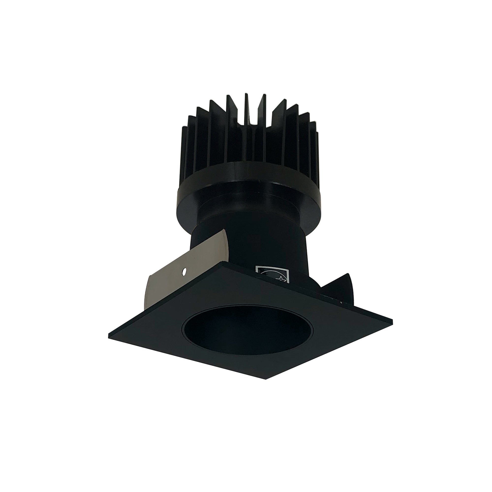 Nora Lighting NIOB-2SNDC30XBB/HL - Recessed - 2 Inch Iolite LED Square Reflector with Round Aperture, 1500lm/2000lm/2500lm (varies by housing), 3000K, Black Reflector / Black Flange