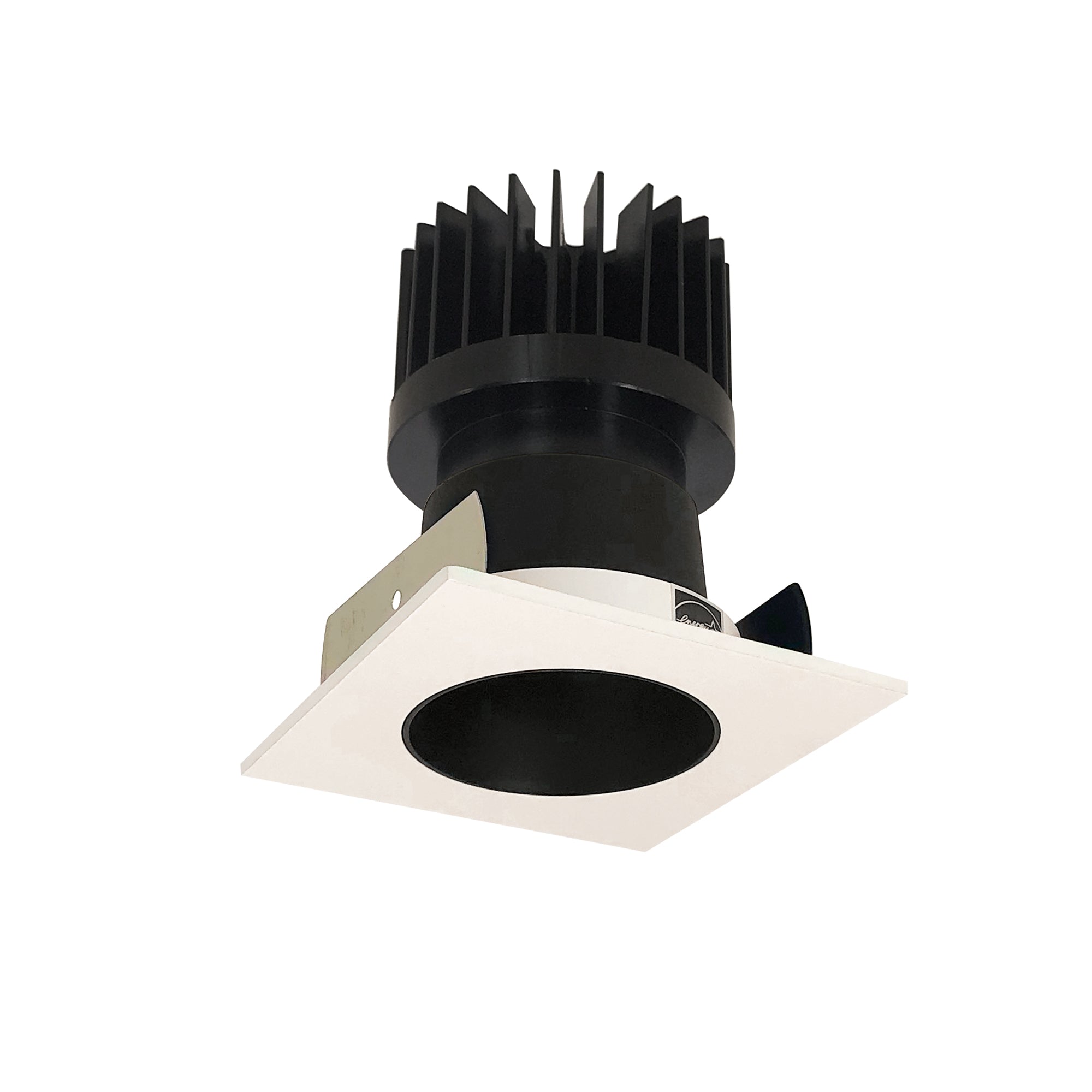 Nora Lighting NIOB-2SNDC50XBW/HL - Recessed - 2 Inch Iolite LED Square Reflector with Round Aperture, 1500lm/2000lm/2500lm (varies by housing), 5000K, Black Reflector / White Flange