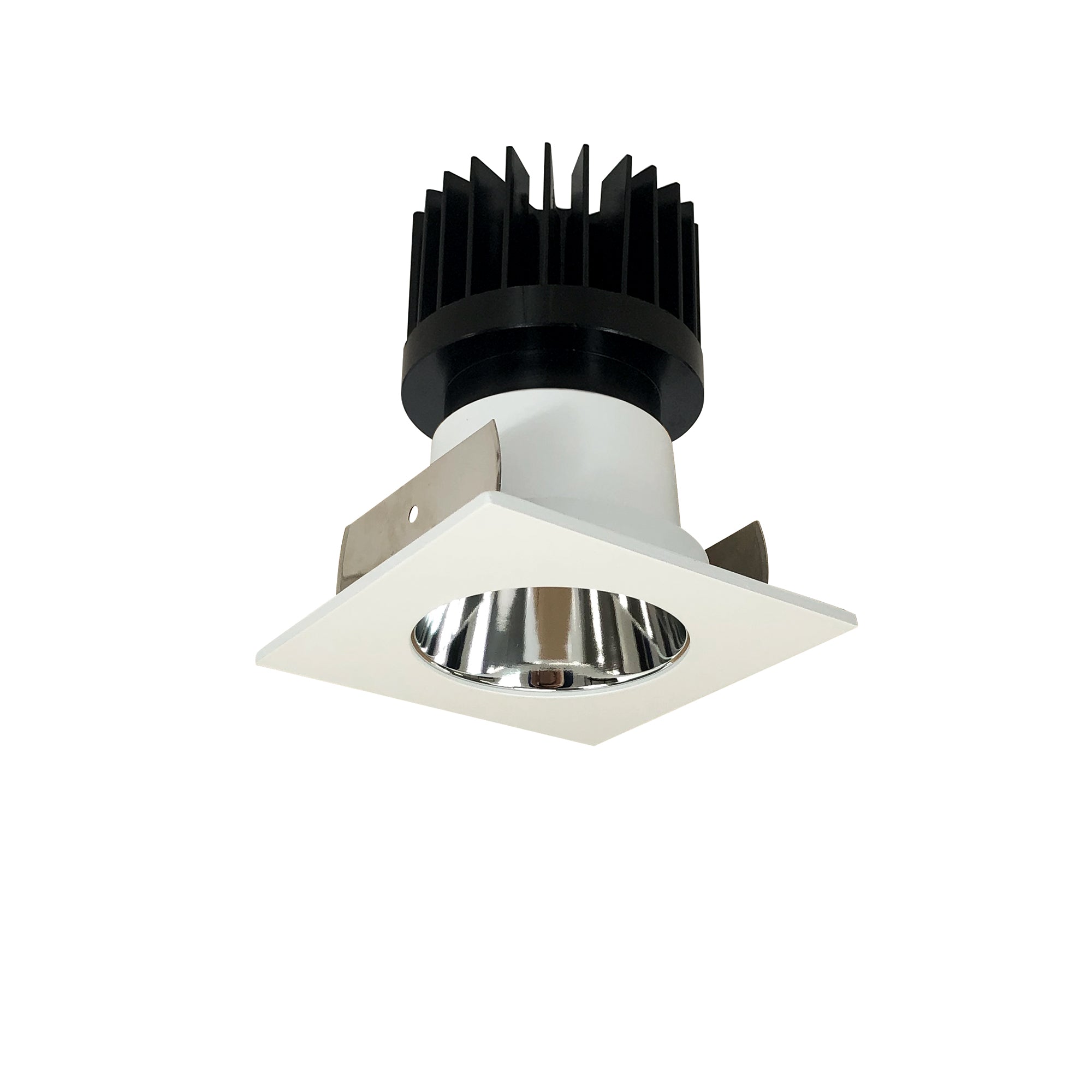 Nora Lighting NIOB-2SNDC50XCMPW/HL - Recessed - 2 Inch Iolite LED Square Reflector with Round Aperture, 1500lm/2000lm/2500lm (varies by housing), 5000K, Specular Clear Reflector / Matte Powder White Flange