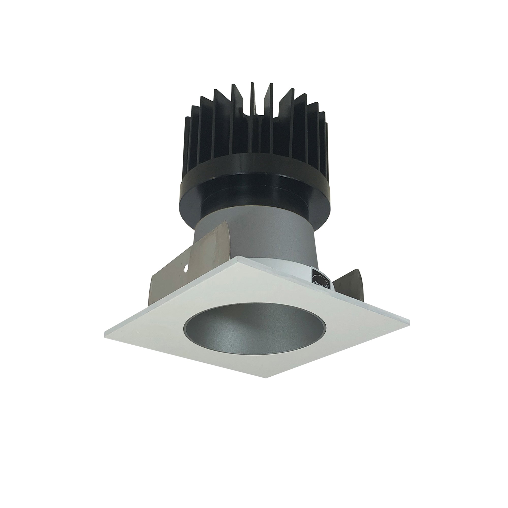 Nora Lighting NIOB-2SNDC40XHW/HL - Recessed - 2 Inch Iolite LED Square Reflector with Round Aperture, 1500lm/2000lm/2500lm (varies by housing), 4000K, Haze Reflector / White Flange