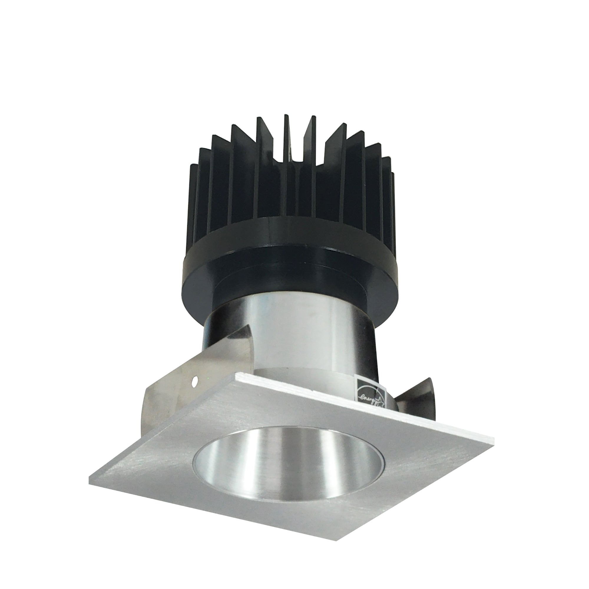 Nora Lighting NIOB-2SNDC50XNN/HL - Recessed - 2 Inch Iolite LED Square Reflector with Round Aperture, 1500lm/2000lm/2500lm (varies by housing), 5000K, Natural Metal Reflector / Natural Metal Flange