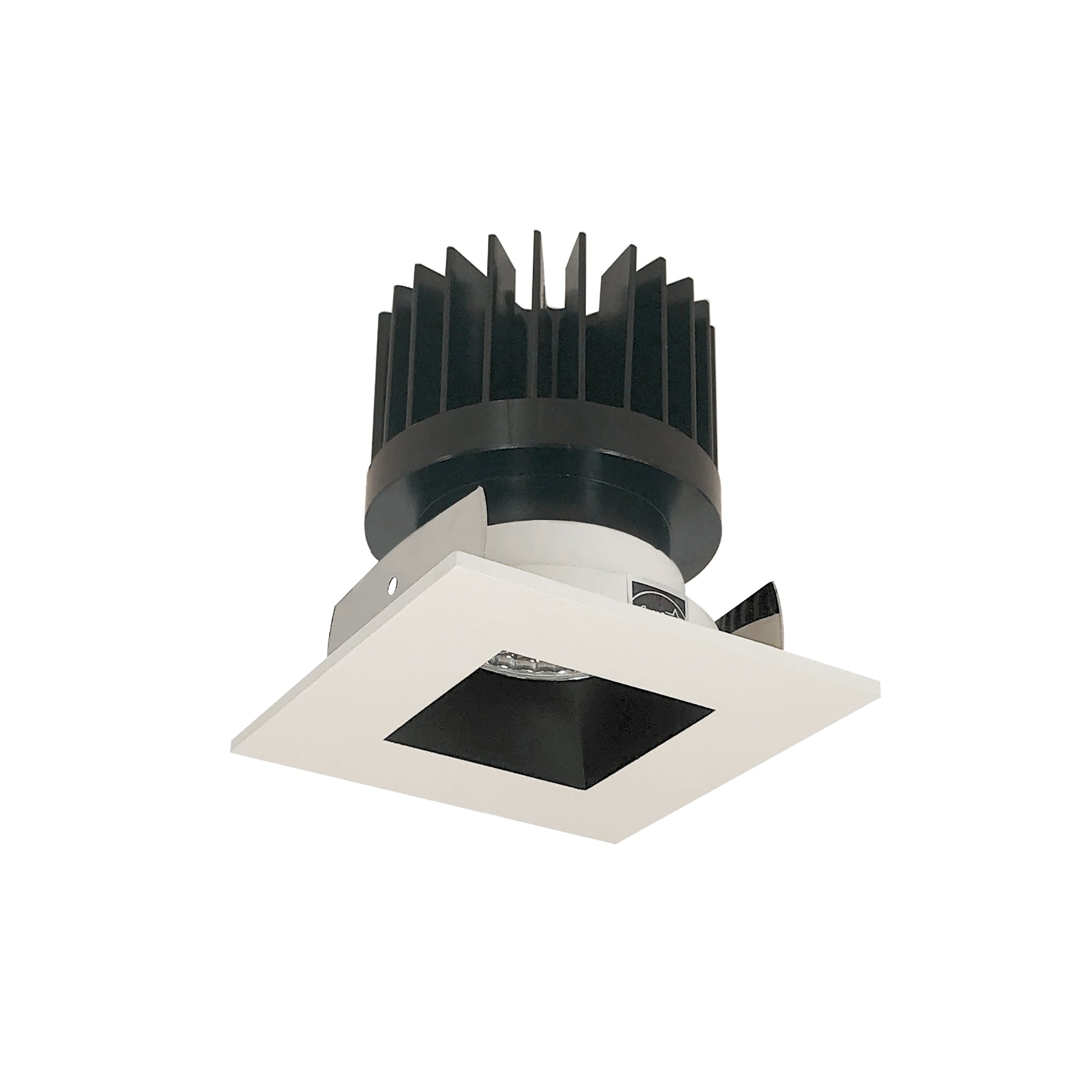 Nora Lighting NIOB-2SNDSQ30XBW/HL - Recessed - 2 Inch Iolite LED Square Reflector with Square Aperture, 1500lm/2000lm/2500lm (varies by housing), 3000K, Black Reflector / White Flange