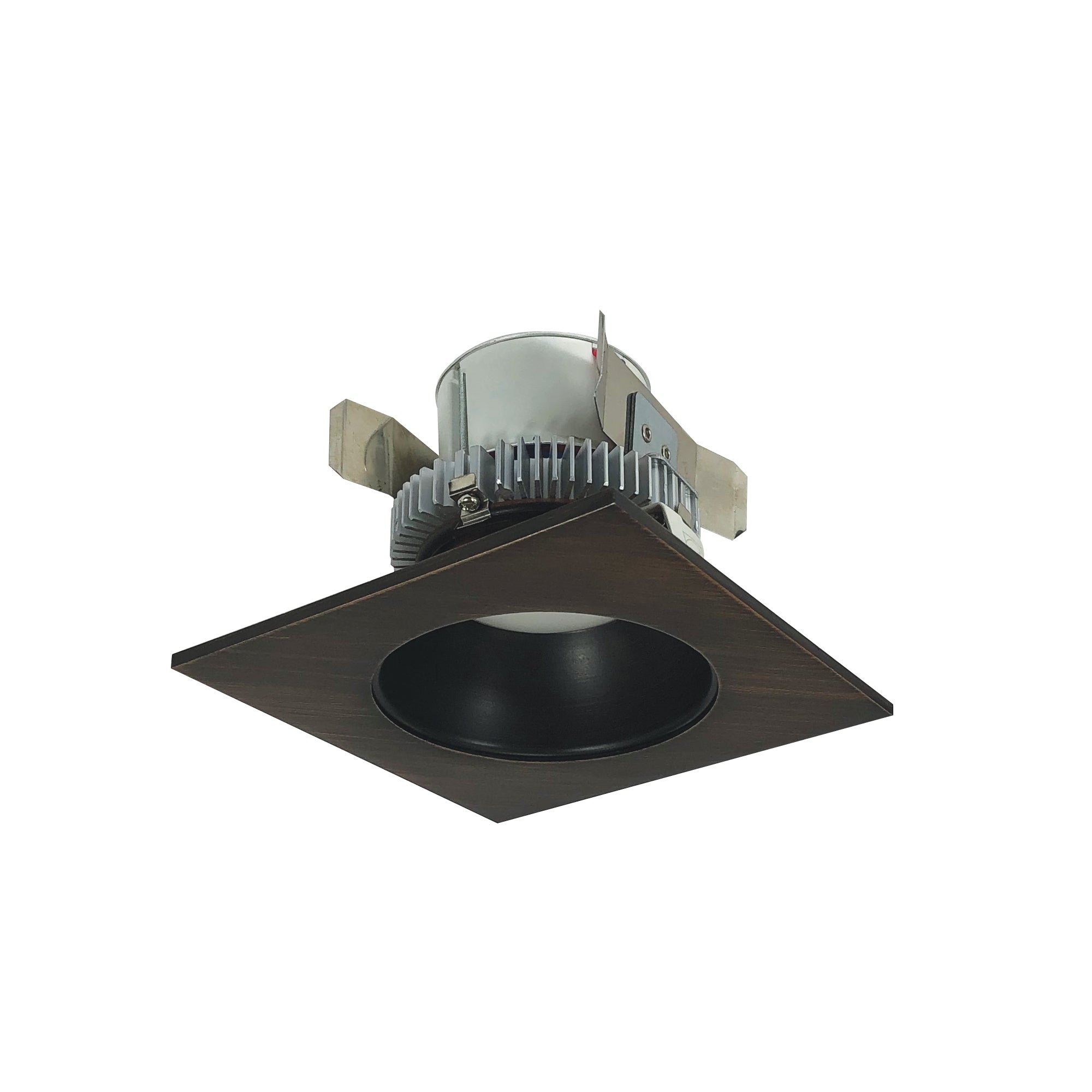 Nora Lighting NLCBC2-45330BZBZ/ALE4 - Recessed - 4 Inch Cobalt Click LED Retrofit, Square Reflector with Round Aperture, 750lm / 10W, 3000K, Bronze Reflector / Bronze Flange, 120V-277V input; Triac / ELV / 0-10V dimming