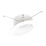 Nora Lighting NLRS-611L1TWW - Recessed - 6 Inch Sloped LED Retrofit Reflector, 1200lm / 15W, Selectable CCT, White Reflector / White Flange