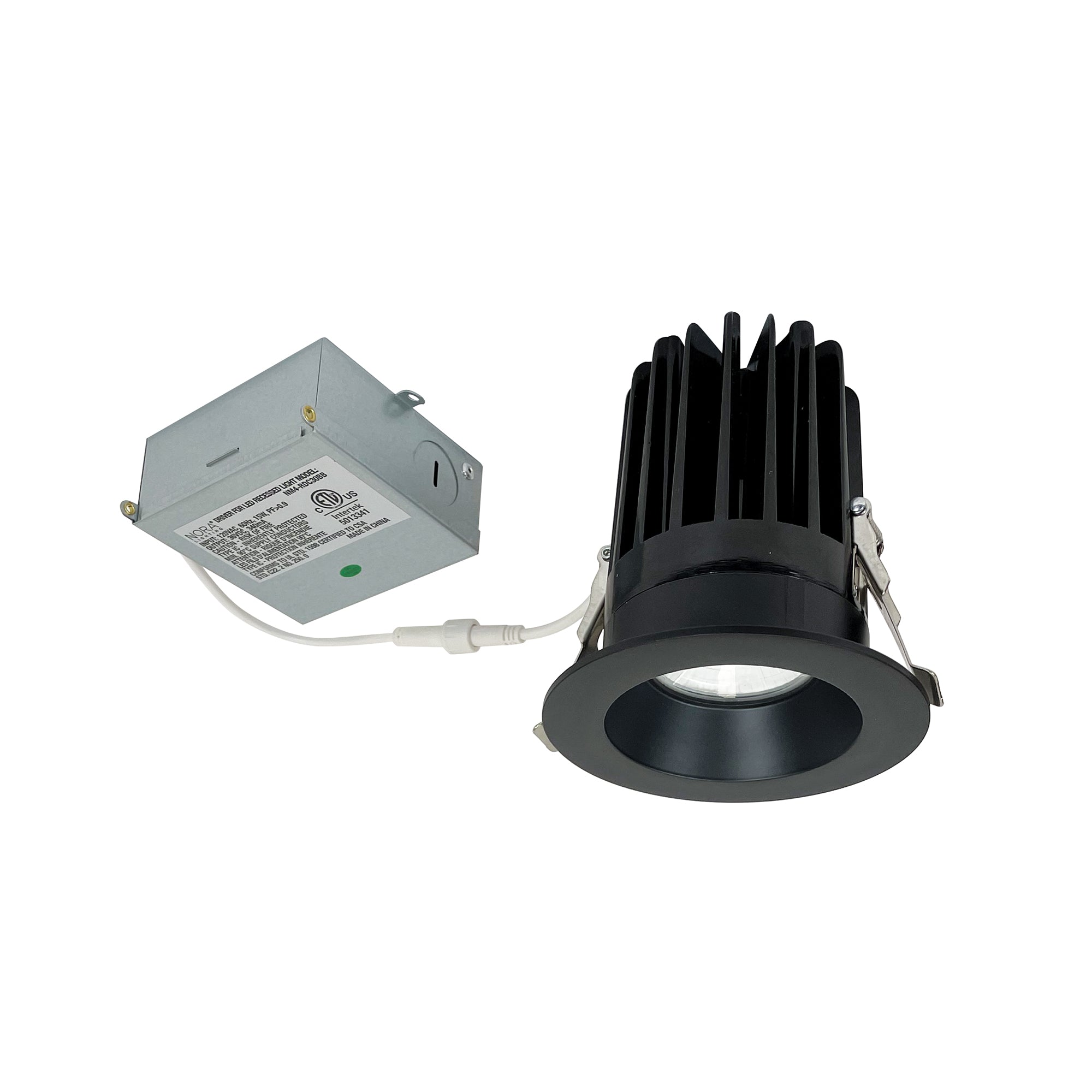Nora Lighting NM4-RDC30BB - Recessed - 4 Inch M4 Round LED Downlight, 1100lm / 15W, 3000K, 120V, Matte Black