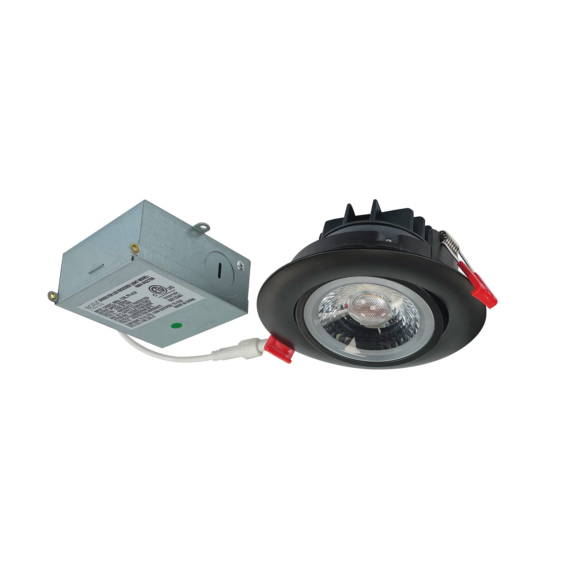 Nora Lighting NM4-RG30BB - Recessed - 4 Inch M4 Round LED Adjustable Gimbal, 950lm / 12W, 3000K, 120V, Matte Black