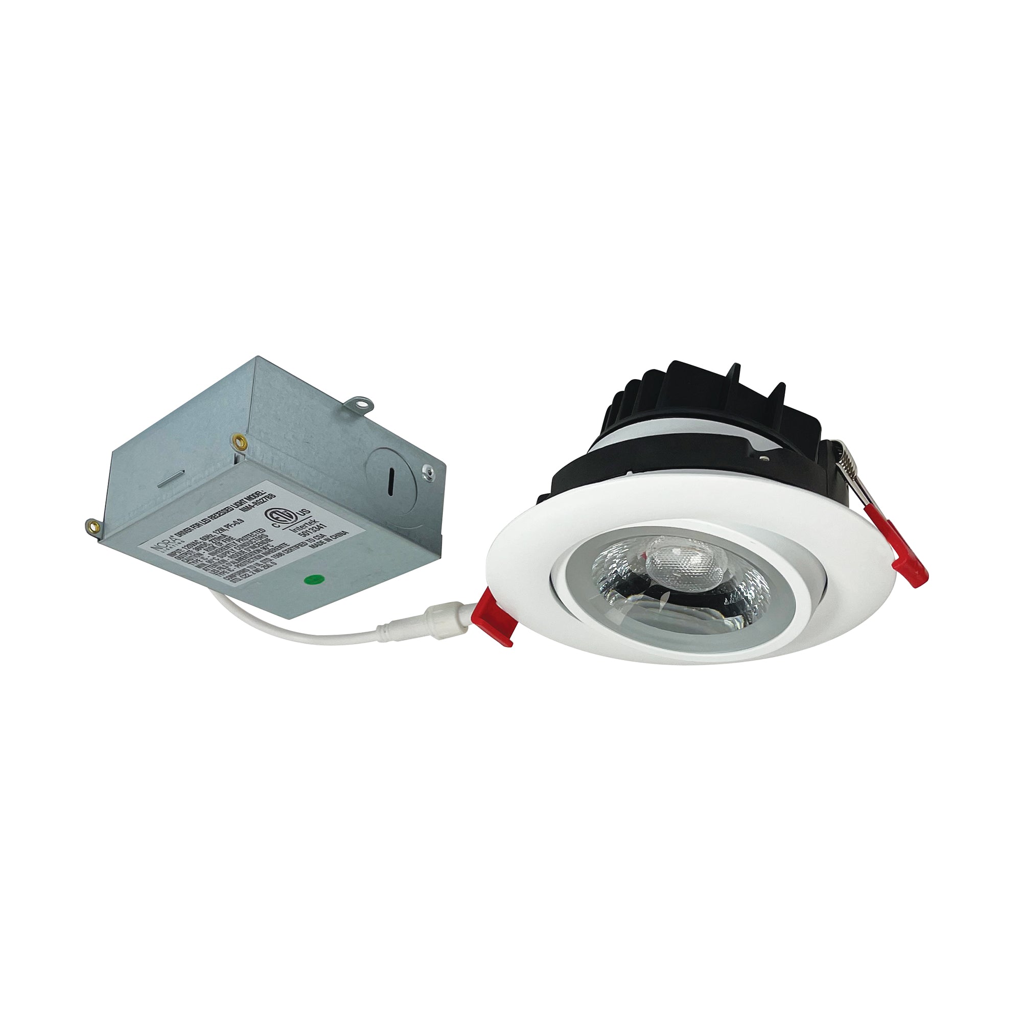 Nora Lighting NM4-RG30MPW - Recessed - 4 Inch M4 Round LED Adjustable Gimbal, 950lm / 12W, 3000K, 120V, Matte Powder White