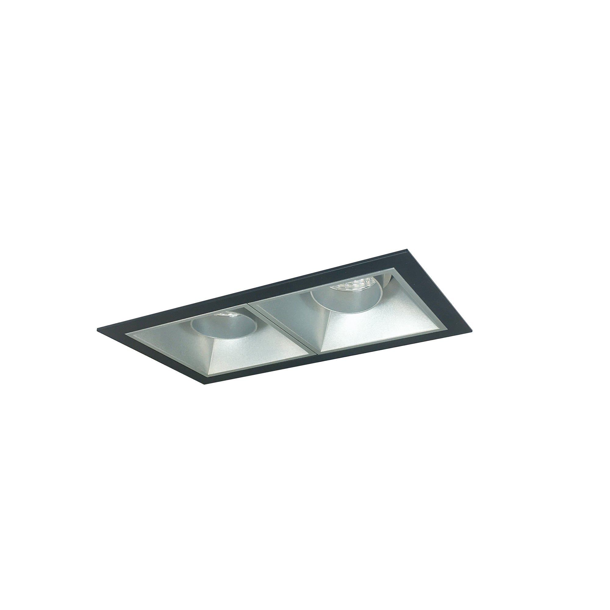 Nora Lighting NMIOT-12-B-AA-27X-10-HZ - Recessed - Iolite MLS 2-Head Trim Kit, Black Flange, 2700K, 1000lm, Haze Adj. Snoot Trims