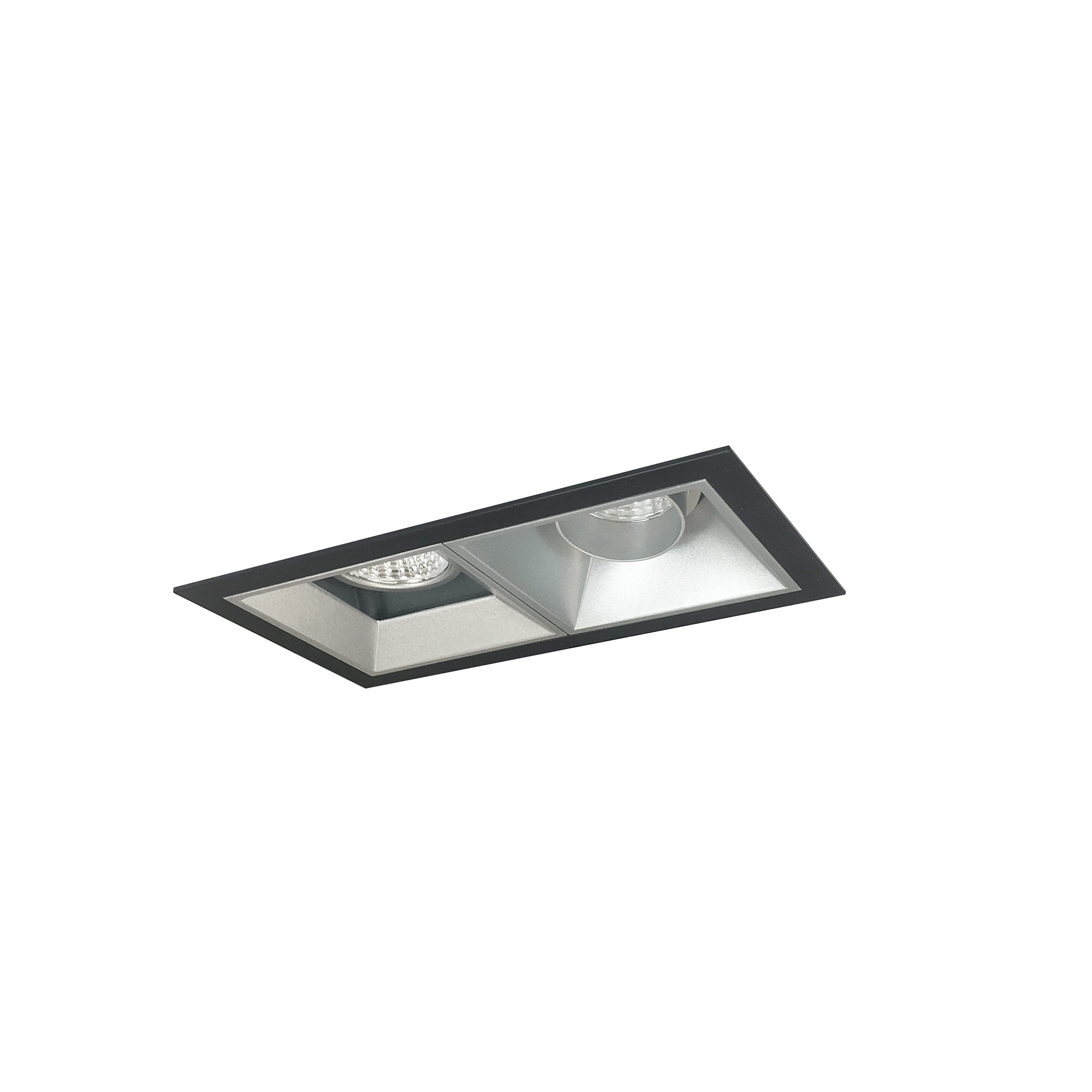 Nora Lighting NMIOT-12-B-AF-40X-10-HZ - Recessed - Iolite MLS 2-Head Trim Kit, Black Flange, 4000K, 1000lm, Haze Adj. Snoot/Fixed Downlt. Trims