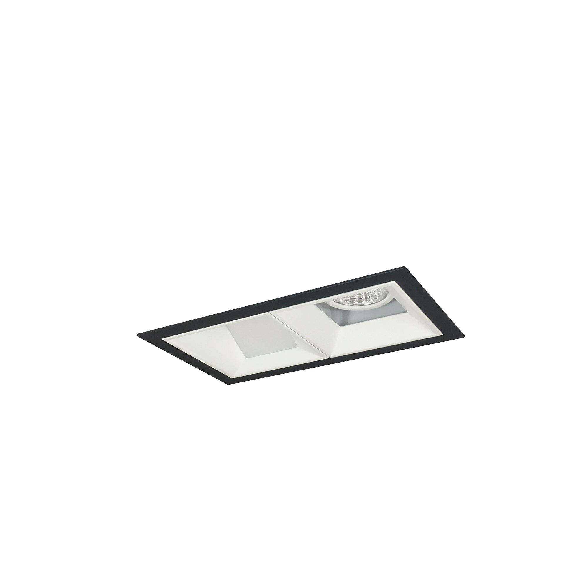 Nora Lighting NMIOT-12-B-FW-50X-10-MPW - Recessed - Iolite MLS 2-Head Trim Kit, Black Flange, 5000K, 1000lm, MPW Fixed Downlt./Wall Wash Trims