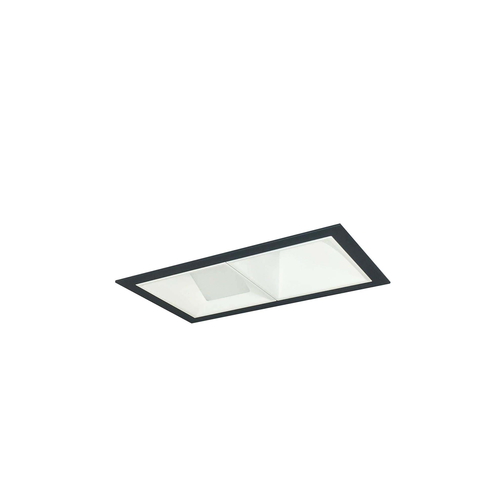 Nora Lighting NMIOT-12-B-WW-35X-10-MPW - Recessed - Iolite MLS 2-Head Trim Kit, Black Flange, 3500K, 1000lm, MPW Wall Wash Trims