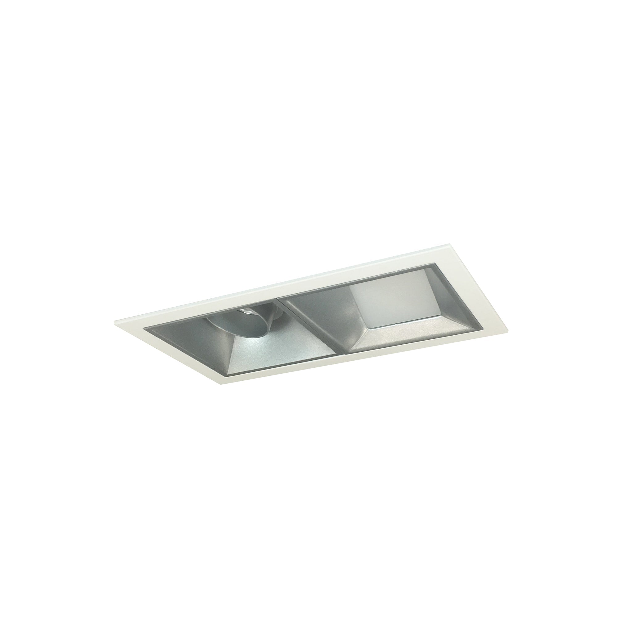 Nora Lighting NMIOT-12-MPW-AW-30X-10-HZ - Recessed - Iolite MLS 2-Head Trim Kit, MPW Flange, 3000K, 1000lm, Haze Adj. Snoot/Wall Wash Trims