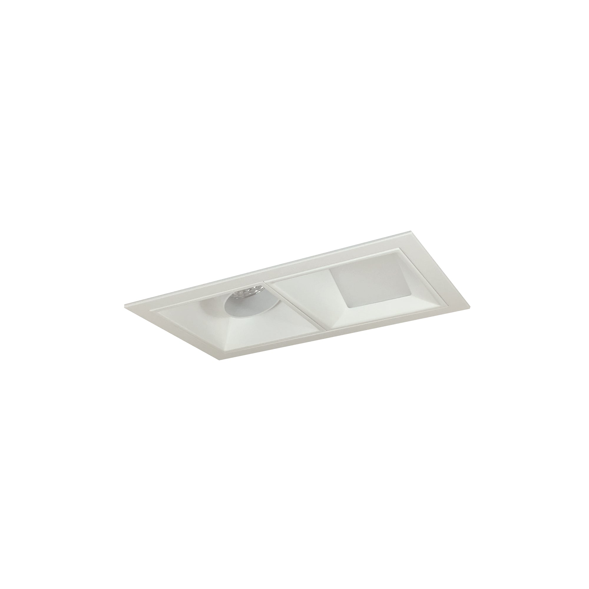 Nora Lighting NMIOT-12-MPW-AW-35X-10-MPW - Recessed - Iolite MLS 2-Head Trim Kit, MPW Flange, 3500K, 1000lm, MPW Adj. Snoot/Wall Wash Trims