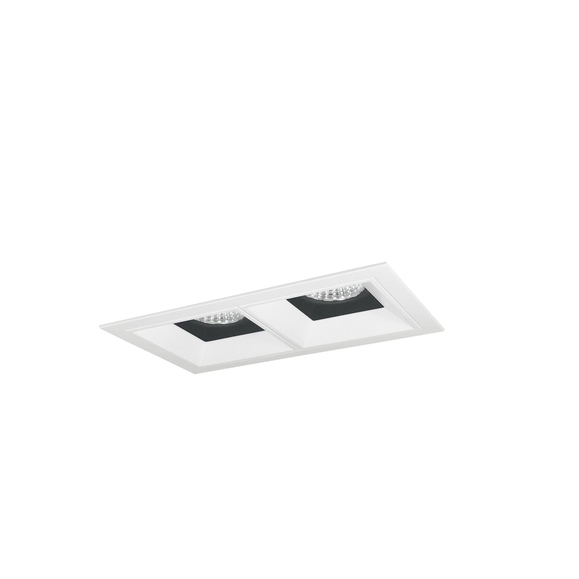Nora Lighting NMIOT-12-MPW-FF-40X-10-BMPW - Recessed - Iolite MLS 2-Head Trim Kit, MPW Flange, 4000K, 1000lm, Black/MPW Fixed Downlt. Trims