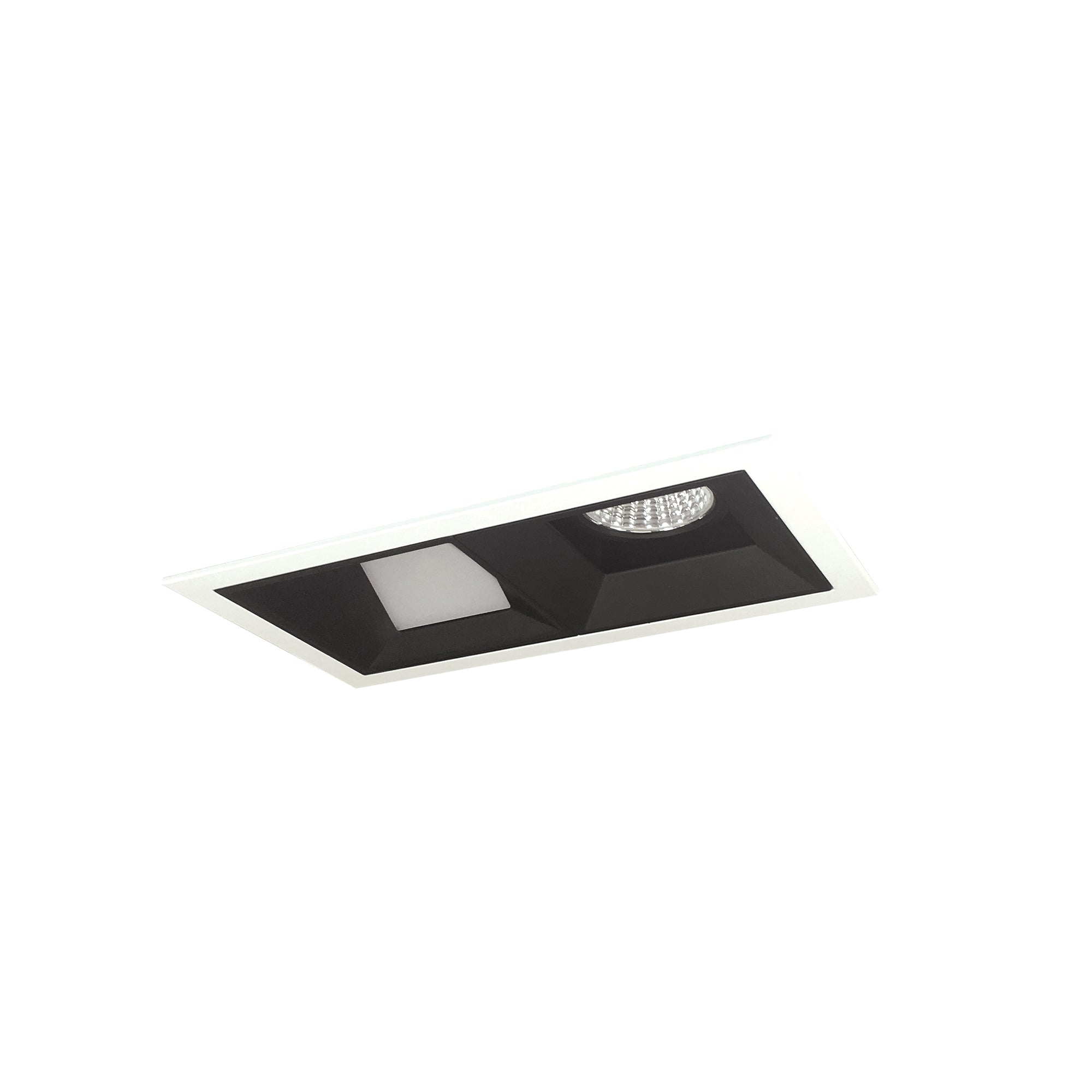 Nora Lighting NMIOT-12-MPW-FW-35X-10-B - Recessed - Iolite MLS 2-Head Trim Kit, MPW Flange, 3500K, 1000lm, Black Fixed Downlt./Wall Wash Trims