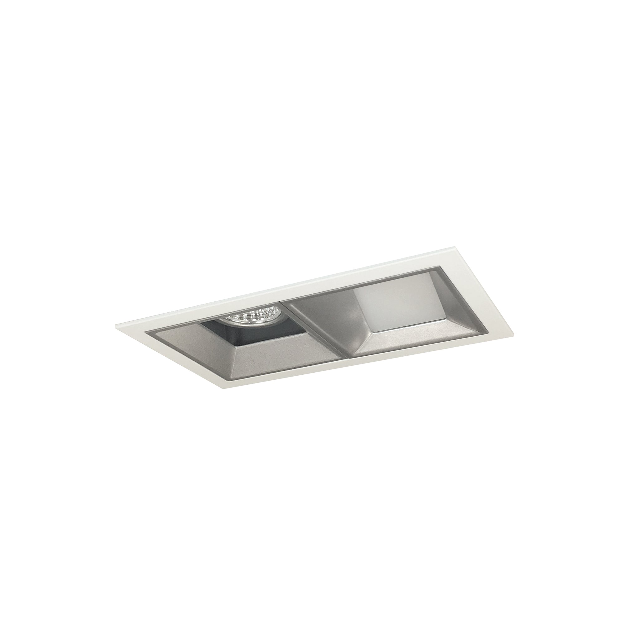 Nora Lighting NMIOT-12-MPW-FW-30X-10-HZ - Recessed - Iolite MLS 2-Head Trim Kit, MPW Flange, 3000K, 1000lm, Haze Fixed Downlt./Wall Wash Trims