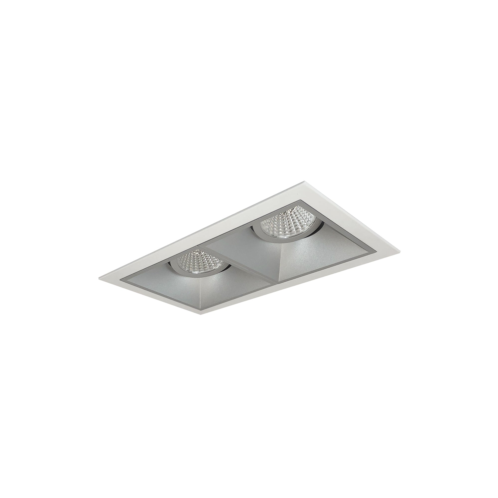 Nora Lighting NMIOT-12-MPW-GG-35X-10-HZ - Recessed - Iolite MLS 2-Head Trim Set, MPW Flange, 3500K, 1000lm, Haze Adj. Gimbal Trims