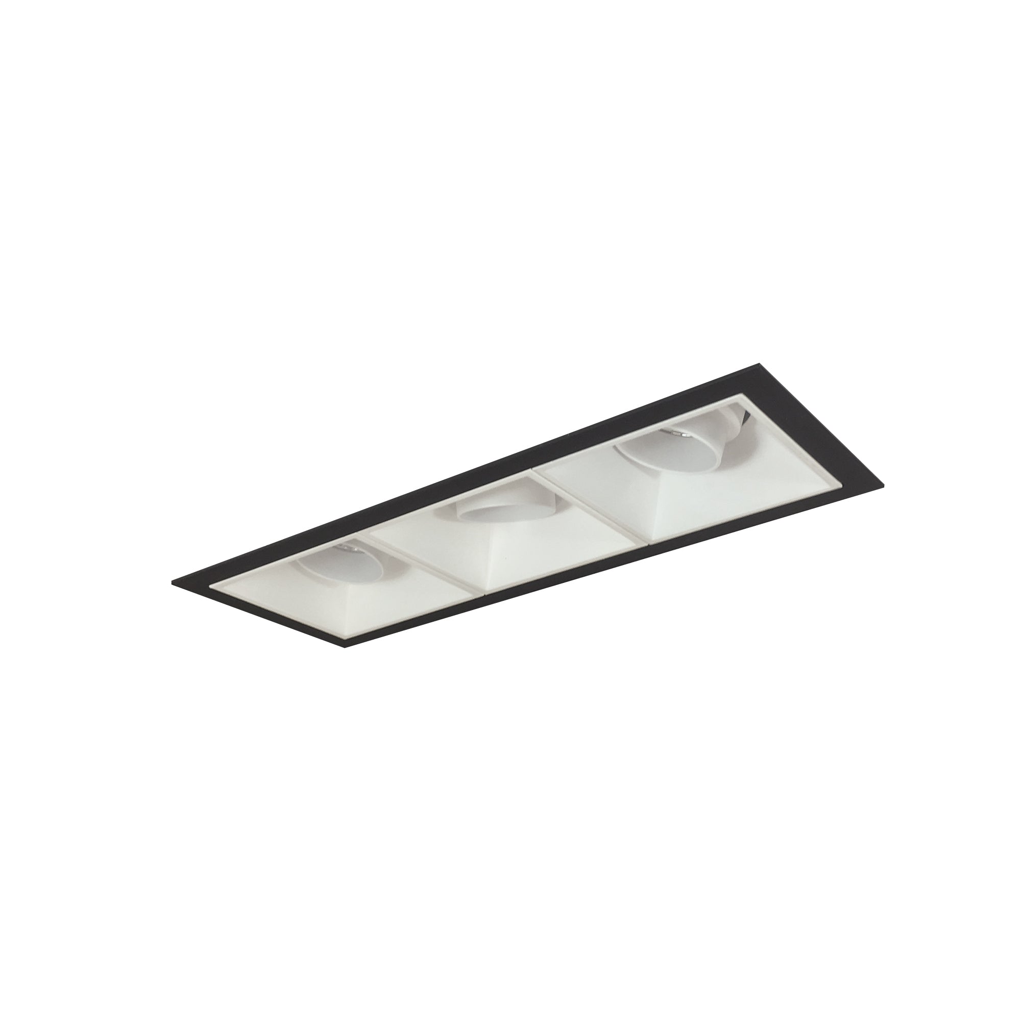 Nora Lighting NMIOT-13-B-AAA-30X-10-MPW - Recessed - Iolite MLS 3-Head Trim Kit, Black Flange, 3000K, 1000lm, MPW Adj. Snoot Trims