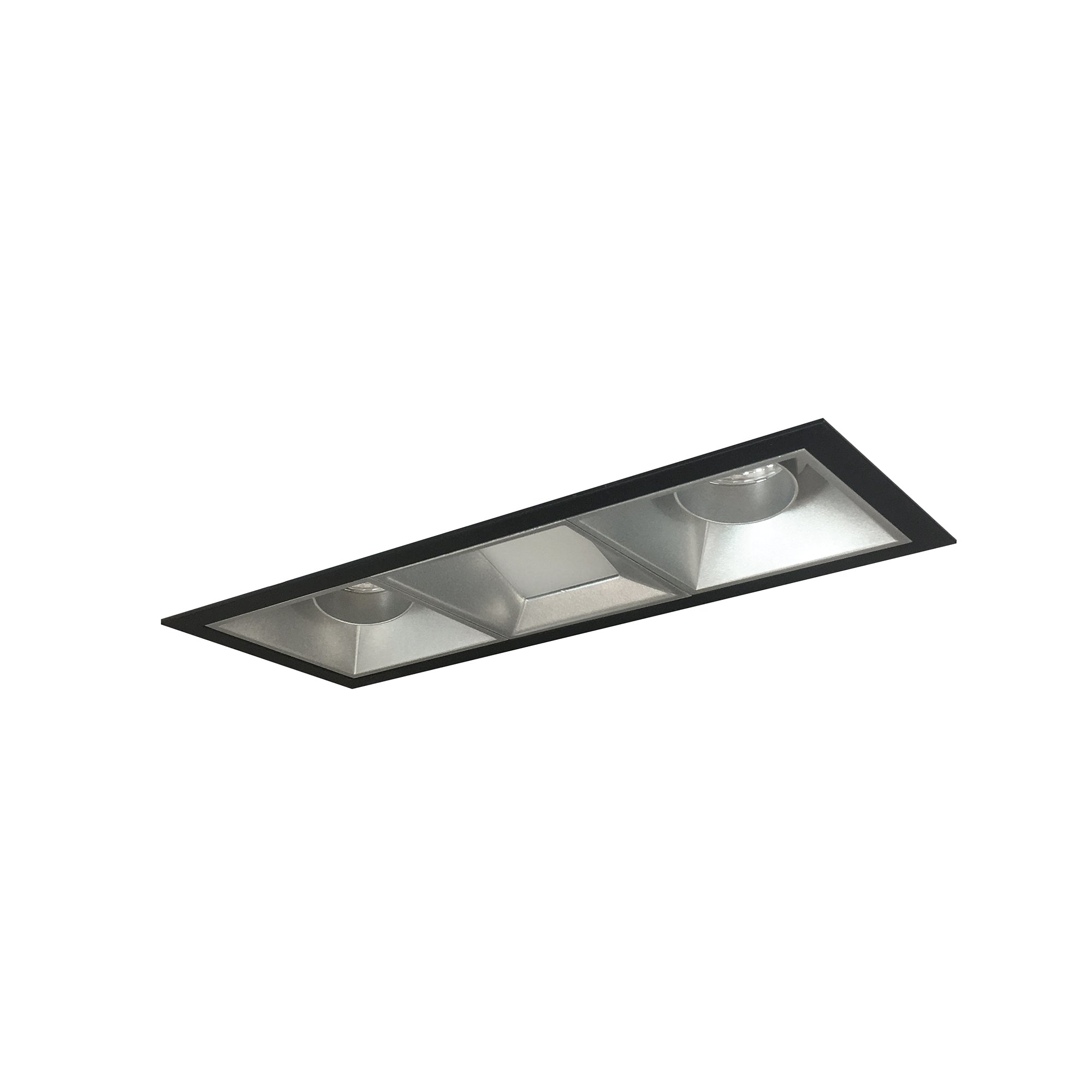 Nora Lighting NMIOT-13-B-AAW-CDX-10-HZ - Recessed - Iolite MLS 3-Head Trim Kit, Black Flange, Comfort Dim, 800lm, Haze Adj. Snoot/Wall Wash Trims