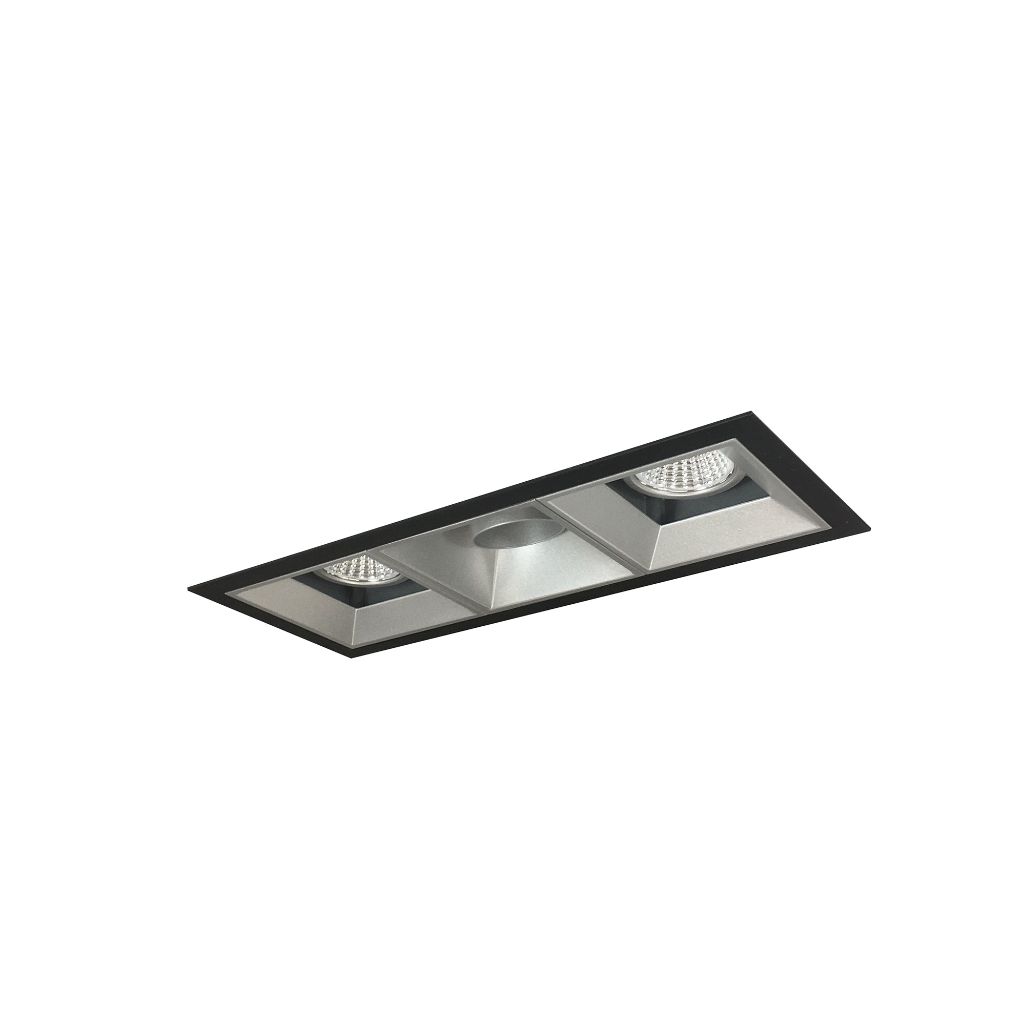 Nora Lighting NMIOT-13-B-AFF-CDX-10-HZ - Recessed - Iolite MLS 3-Head Trim Kit, Black Flange, Comfort Dim, 800lm, Haze Adj. Snoot/Fixed Downlt. Trims