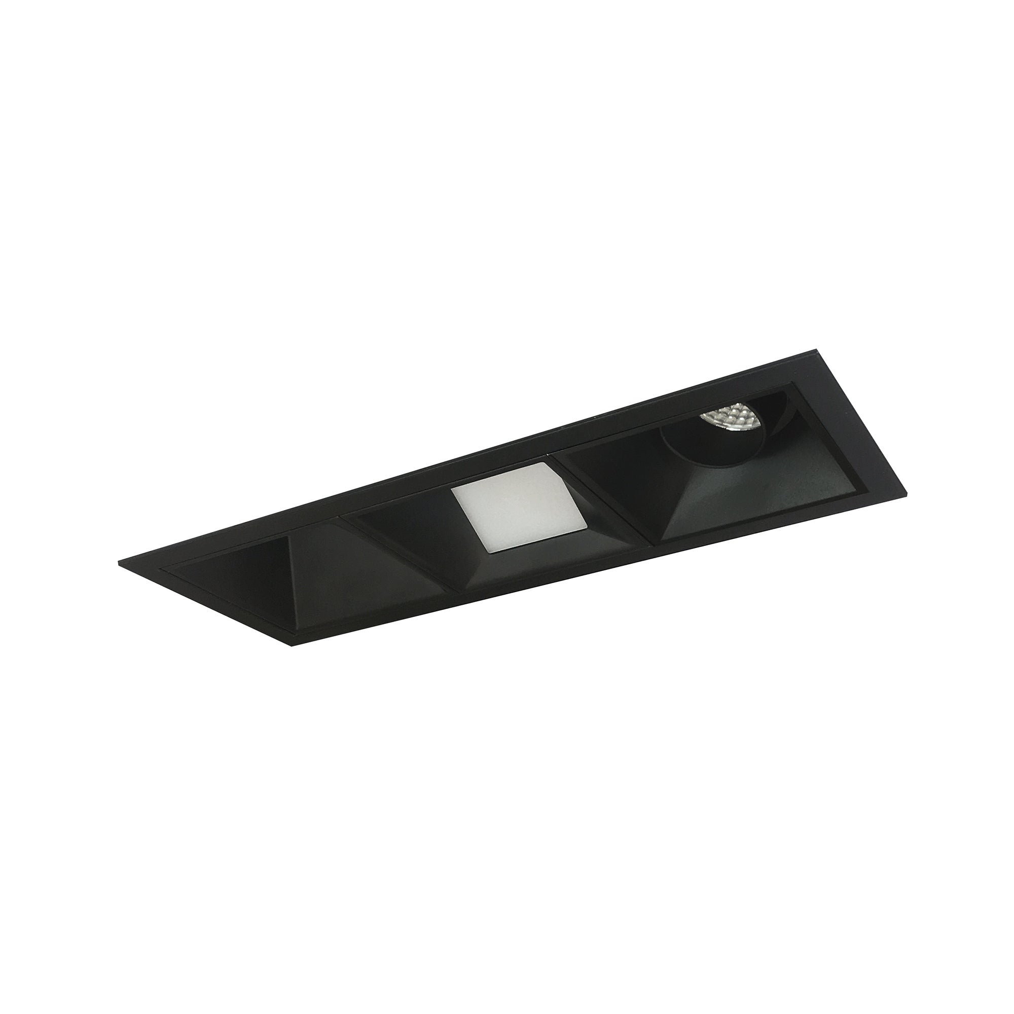 Nora Lighting NMIOT-13-B-AWW-CDX-10-B - Recessed - Iolite MLS 3-Head Trim Kit, Black Flange, Comfort Dim, 800lm, Black Adj. Snoot/Wall Wash Trims