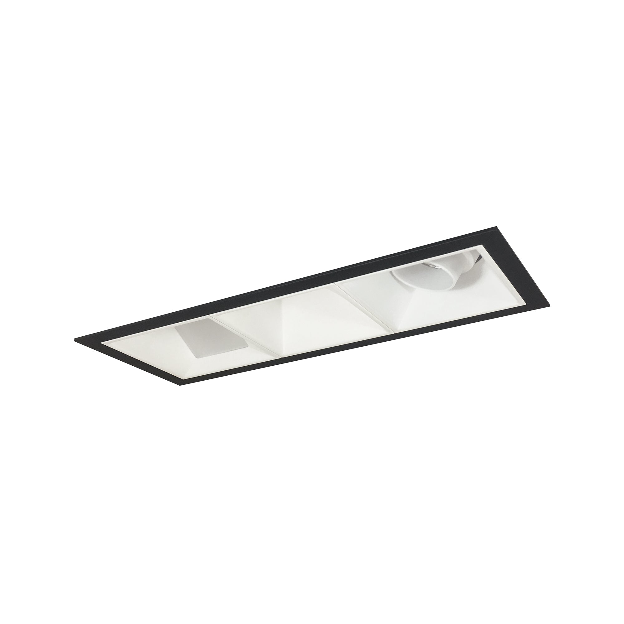 Nora Lighting NMIOT-13-B-AWW-50X-10-MPW - Recessed - Iolite MLS 3-Head Trim Kit, Black Flange, 5000K, 1000lm, MPW Adj. Snoot/Wall Wash Trims