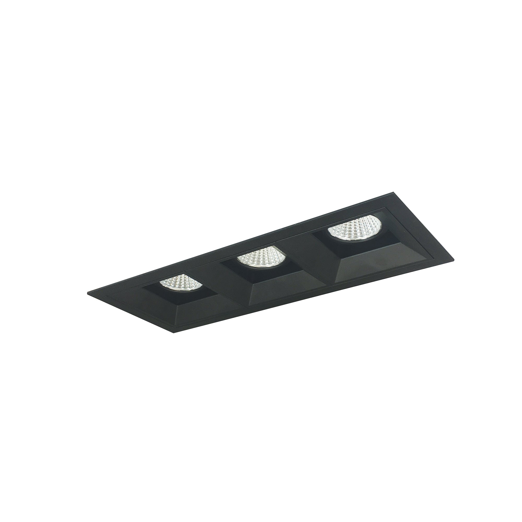 Nora Lighting NMIOT-13-B-FFF-50X-10-B - Recessed - Iolite MLS 3-Head Trim Kit, Black Flange, 5000K, 1000lm, Black Fixed Downlt. Trims