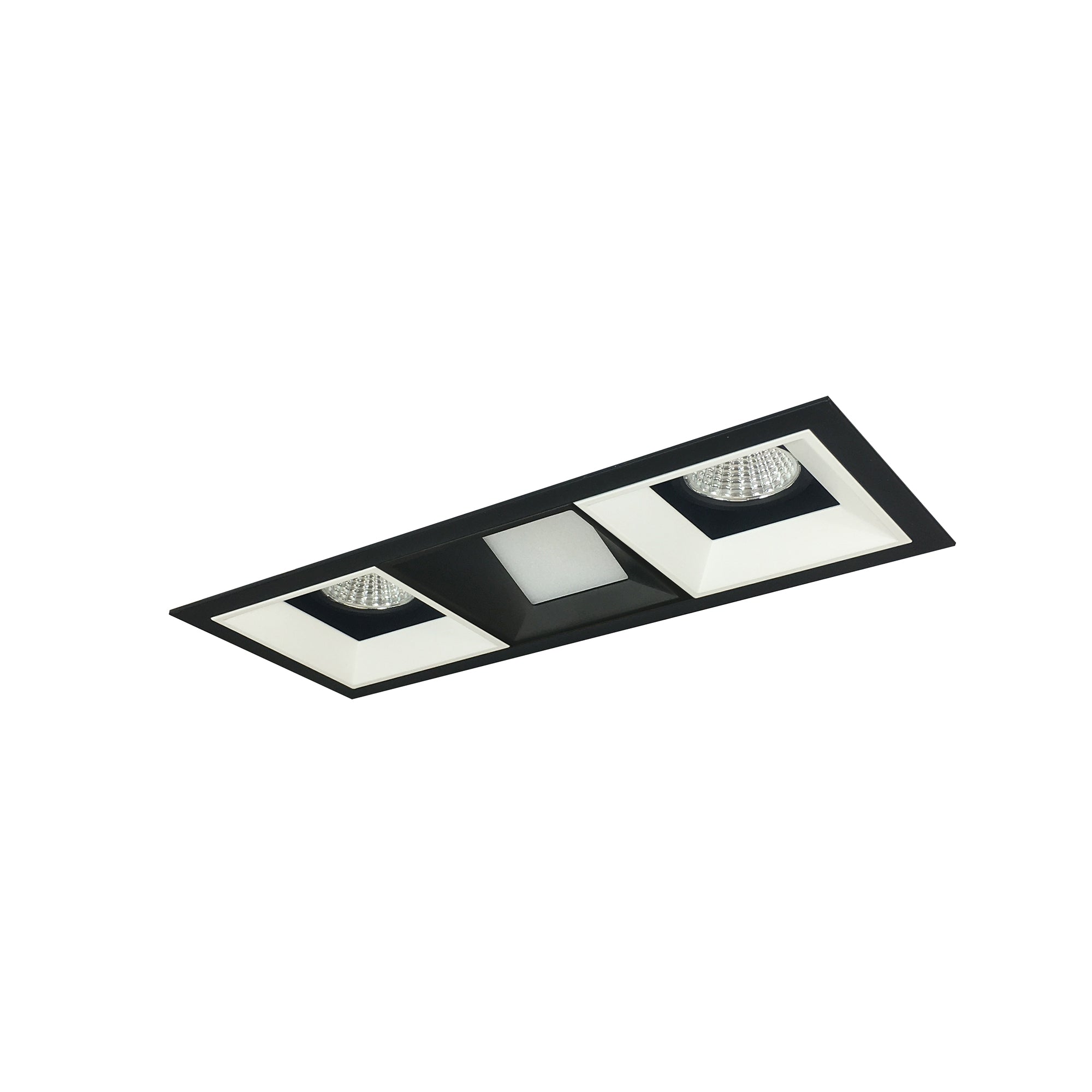 Nora Lighting NMIOT-13-B-FFW-35X-10-BMPW - Recessed - Iolite MLS 3-Head Trim Kit, Black Flange, 3500K, 1000lm, Black/MPW Fixed Downlt./Wall Wash Trims