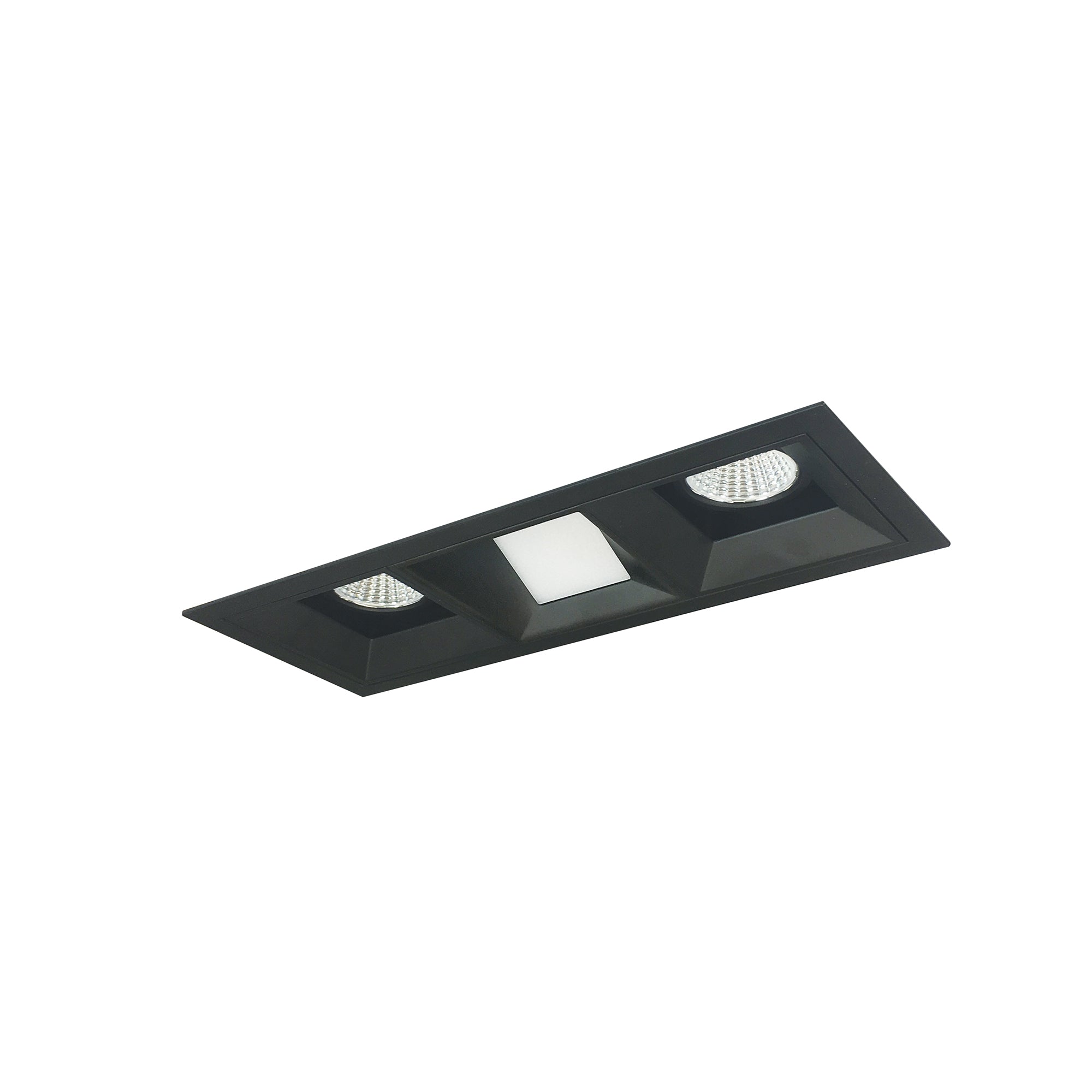 Nora Lighting NMIOT-13-B-FFW-40X-10-B - Recessed - Iolite MLS 3-Head Trim Kit, Black Flange, 4000K, 1000lm, Black Fixed Downlt./Wall Wash Trims