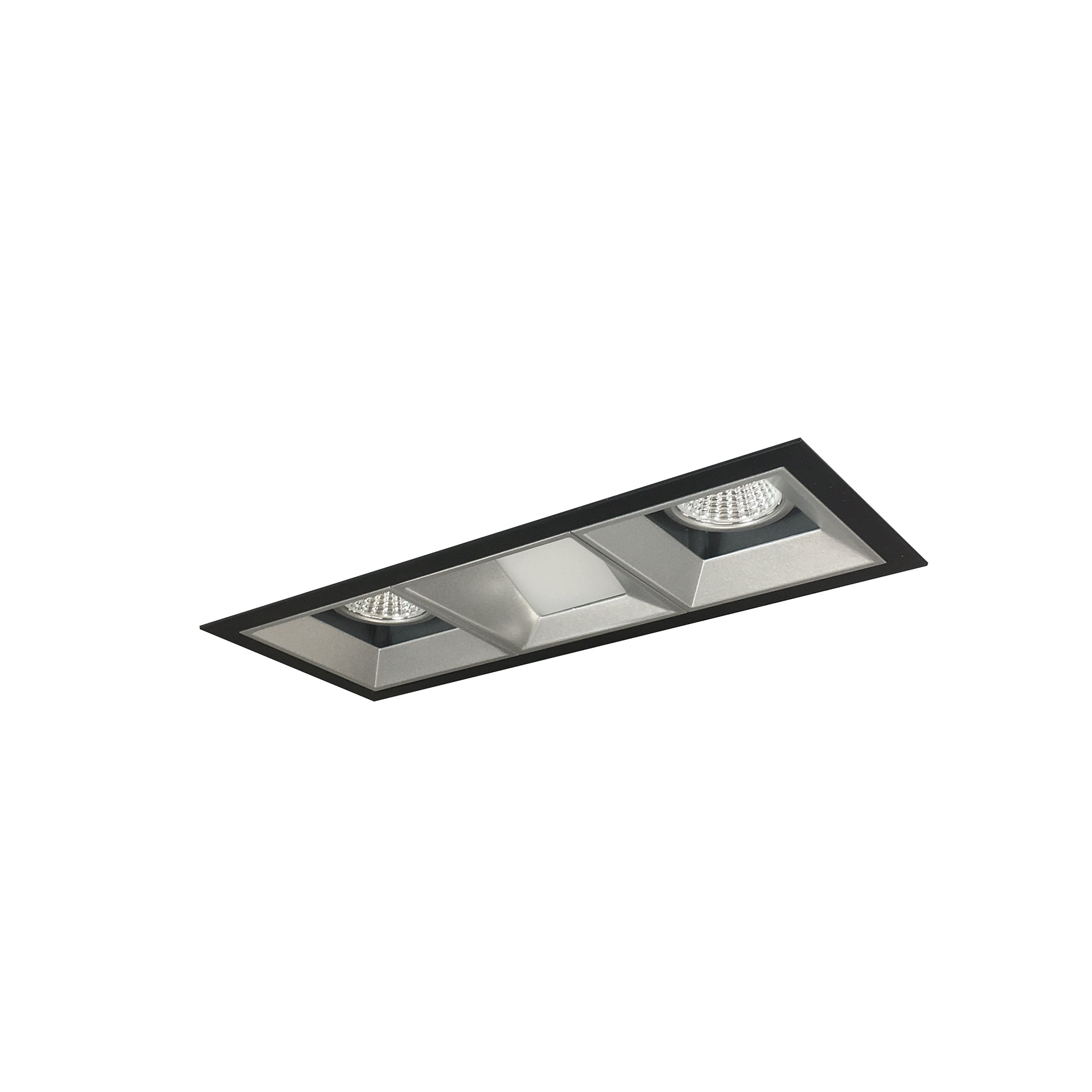 Nora Lighting NMIOT-13-B-FFW-35X-10-HZ - Recessed - Iolite MLS 3-Head Trim Kit, Black Flange, 3500K, 1000lm, Haze Fixed Downlt./Wall Wash Trims